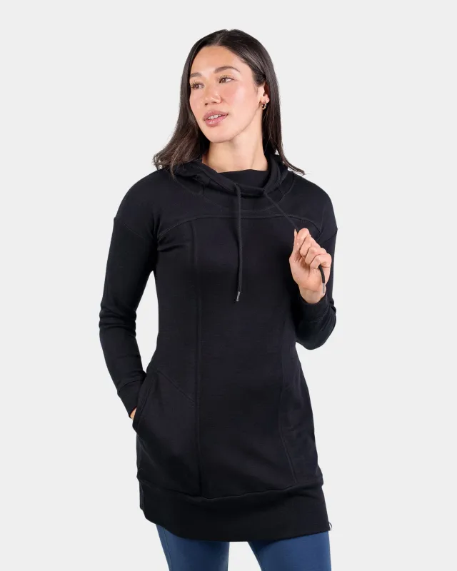 Pro-Knit Hoodie Dress sold by Woolly Clothing Co