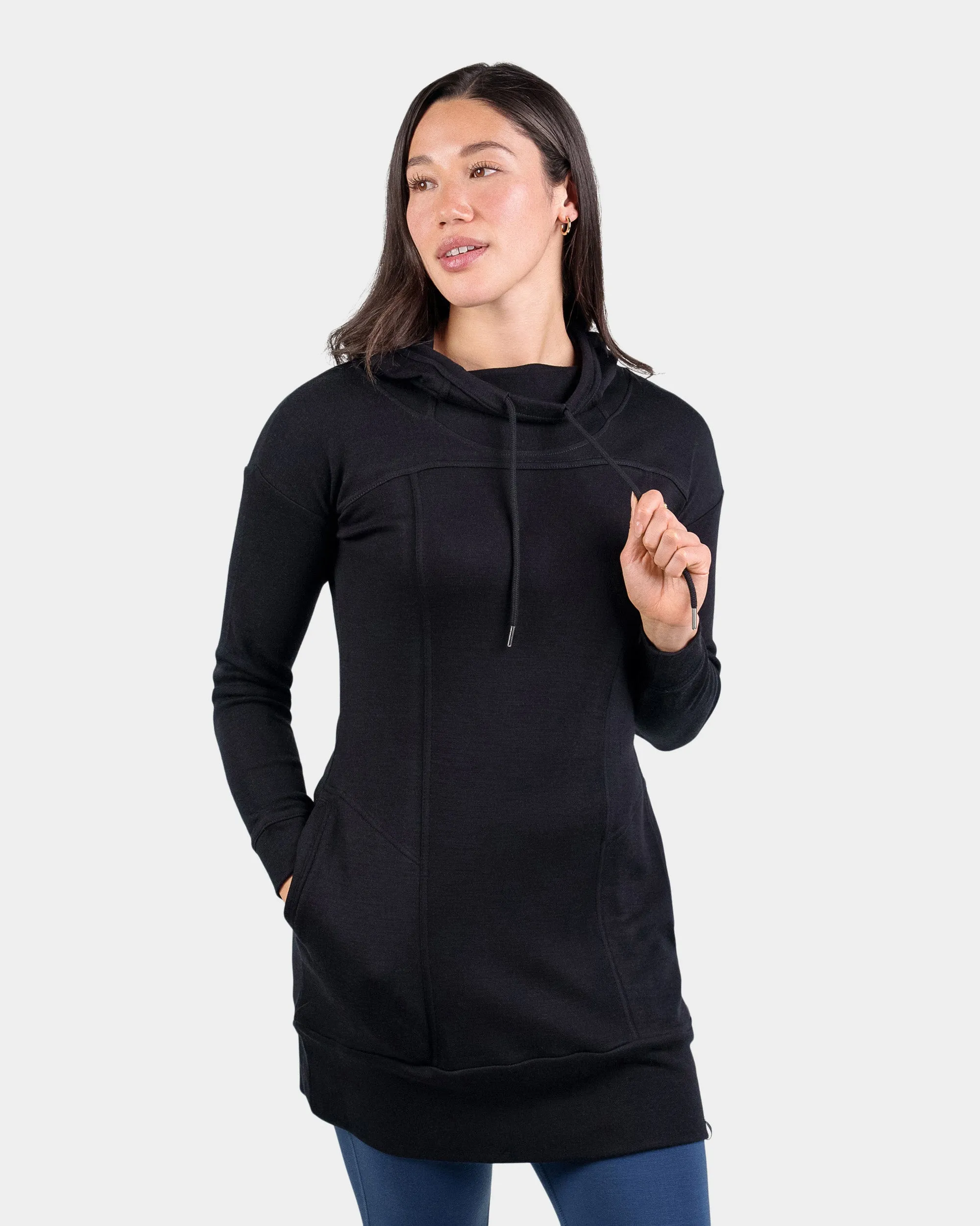 Pro-Knit Hoodie Dress sold by Woolly Clothing Co