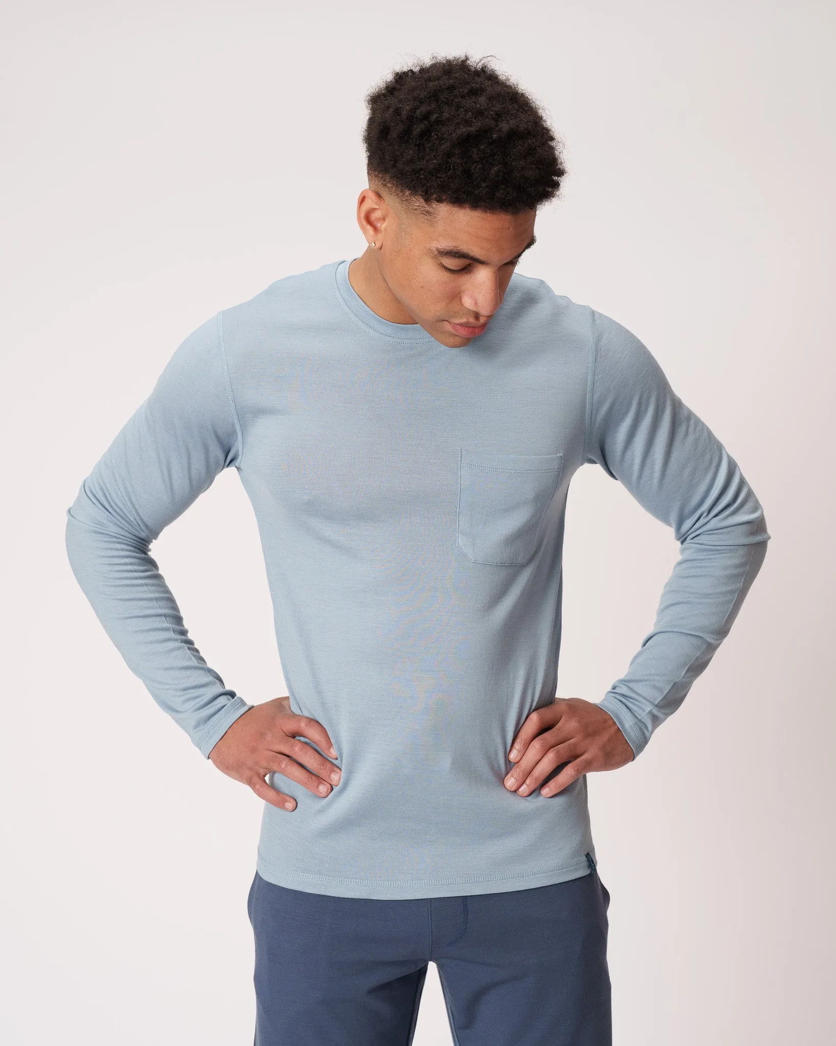 Long Sleeve Pocket Crew Closeout sold by Woolly Clothing Co