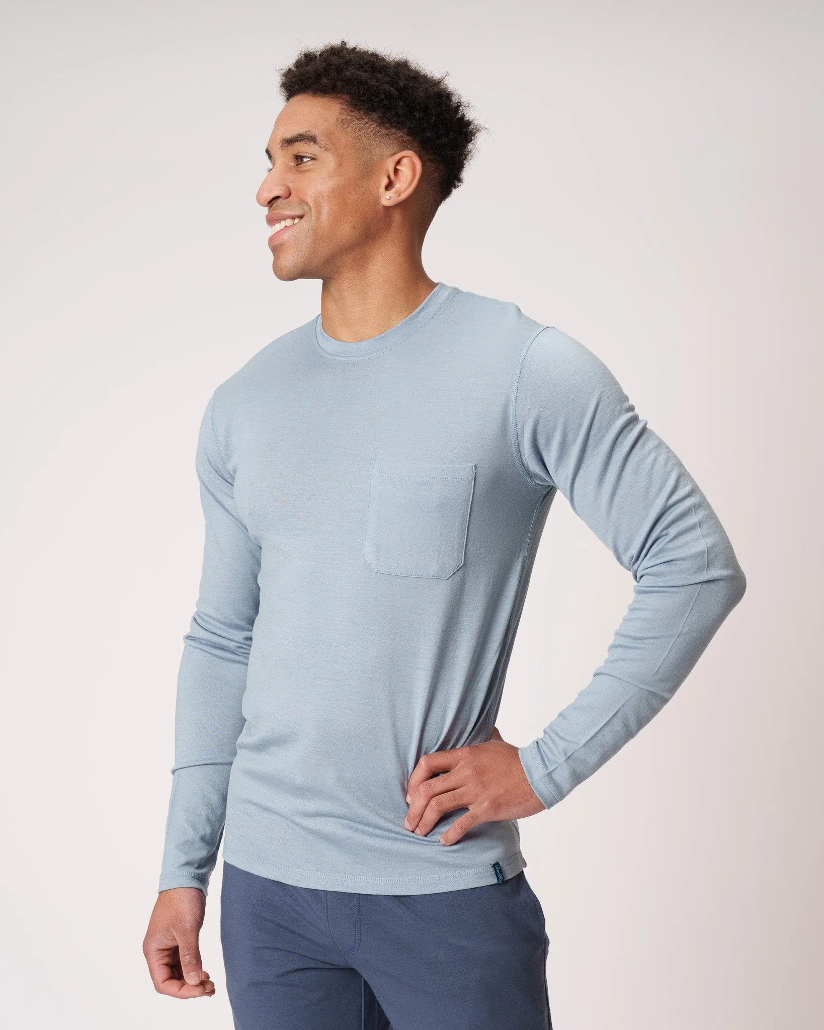 Long Sleeve Pocket Crew Closeout sold by Woolly Clothing Co product image thumbnail 5