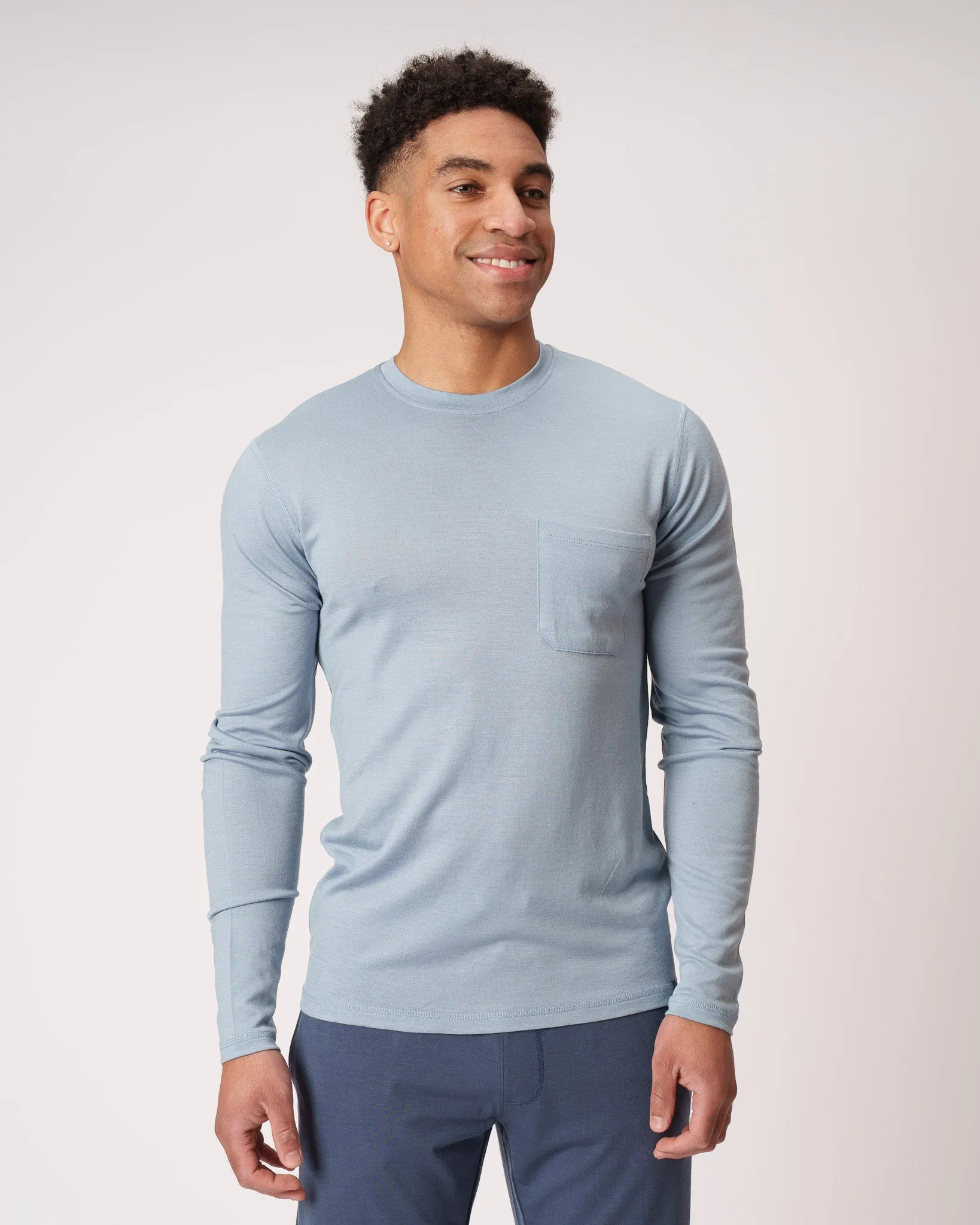 Long Sleeve Pocket Crew Closeout sold by Woolly Clothing Co product image thumbnail 3