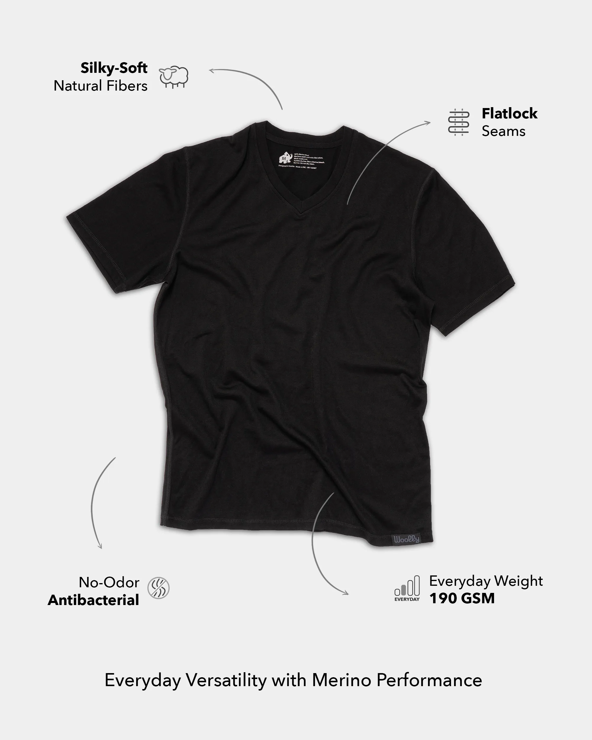 Everyday V Neck Tee sold by Woolly Clothing Co product image thumbnail 5