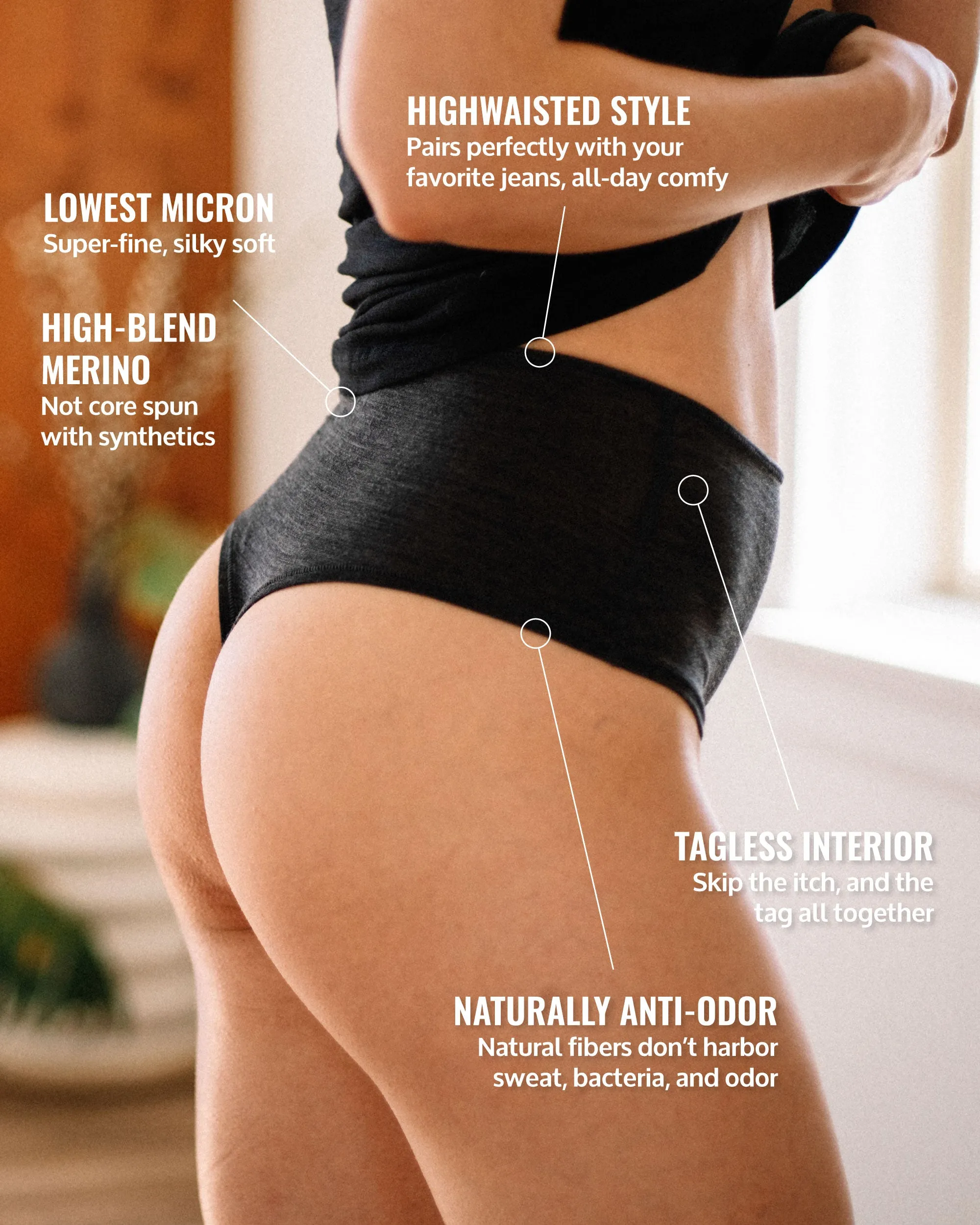 High Waisted Thong Closeout sold by Woolly Clothing Co product image thumbnail 3