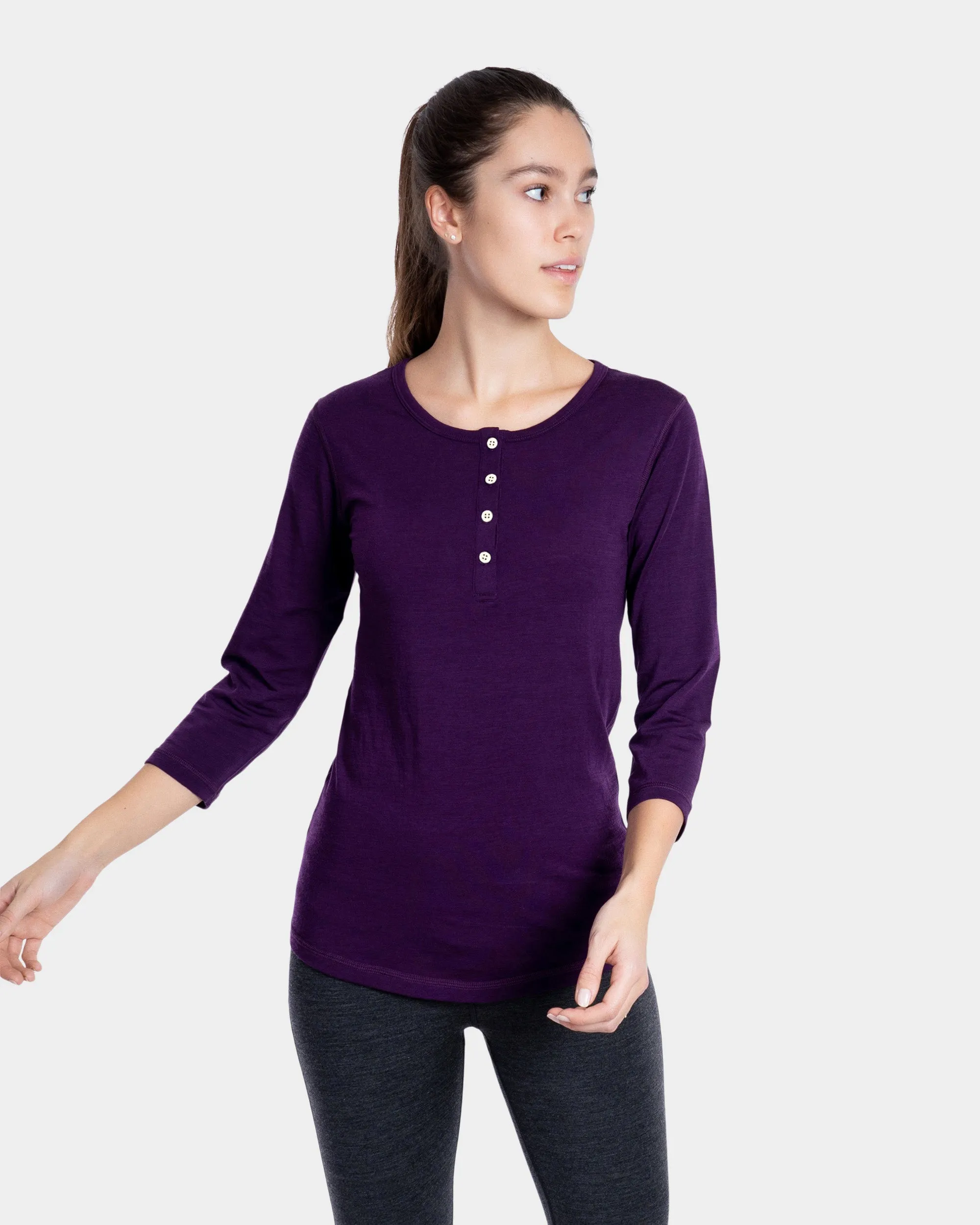 3/4 Sleeve Henley sold by Woolly Clothing Co product image thumbnail 5