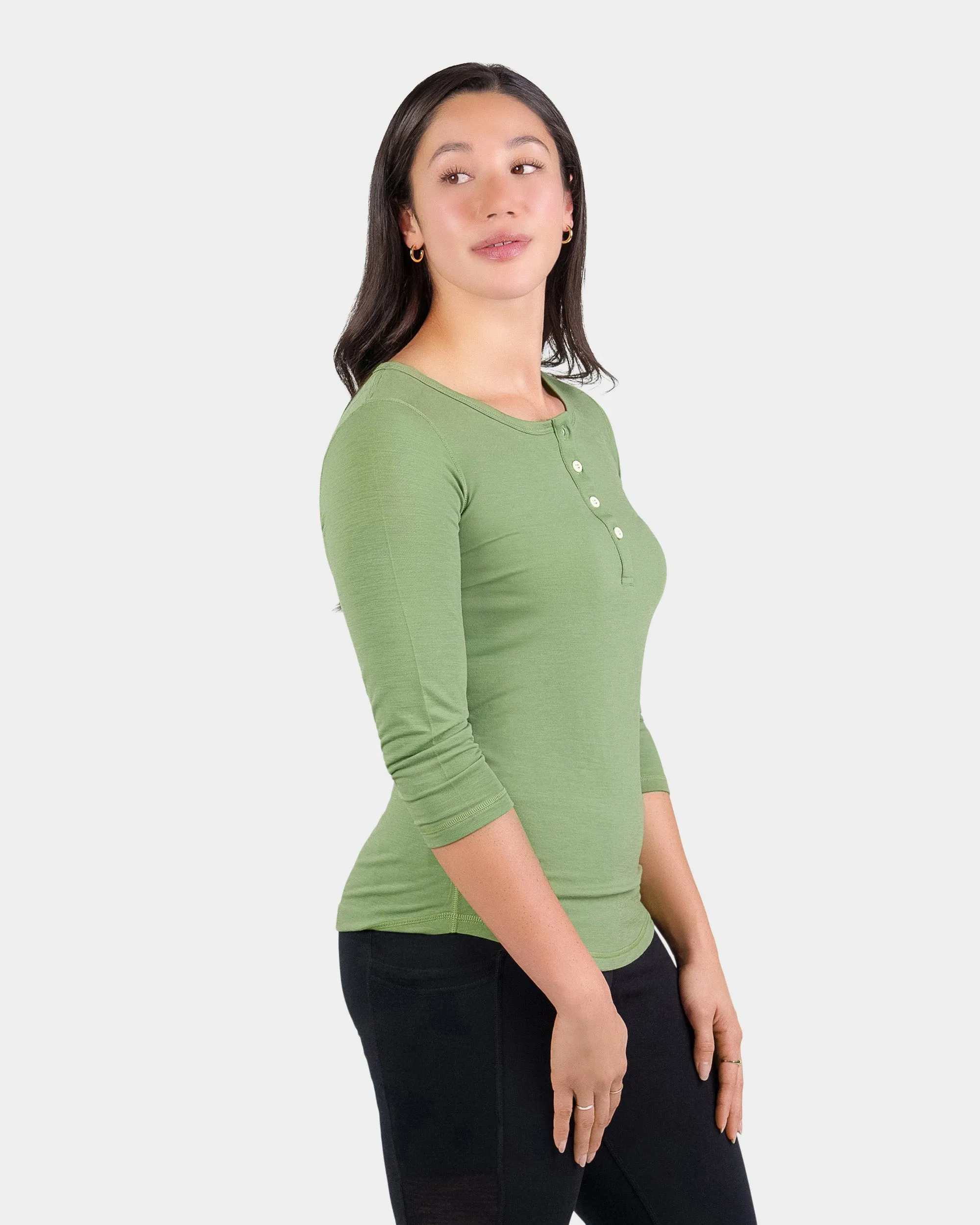 3/4 Sleeve Henley sold by Woolly Clothing Co product image thumbnail 4