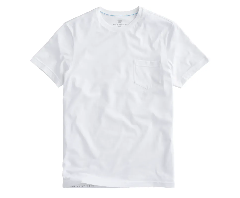 Pima Crew Neck Pocket T-Shirt Bright White sold by Mack Weldon