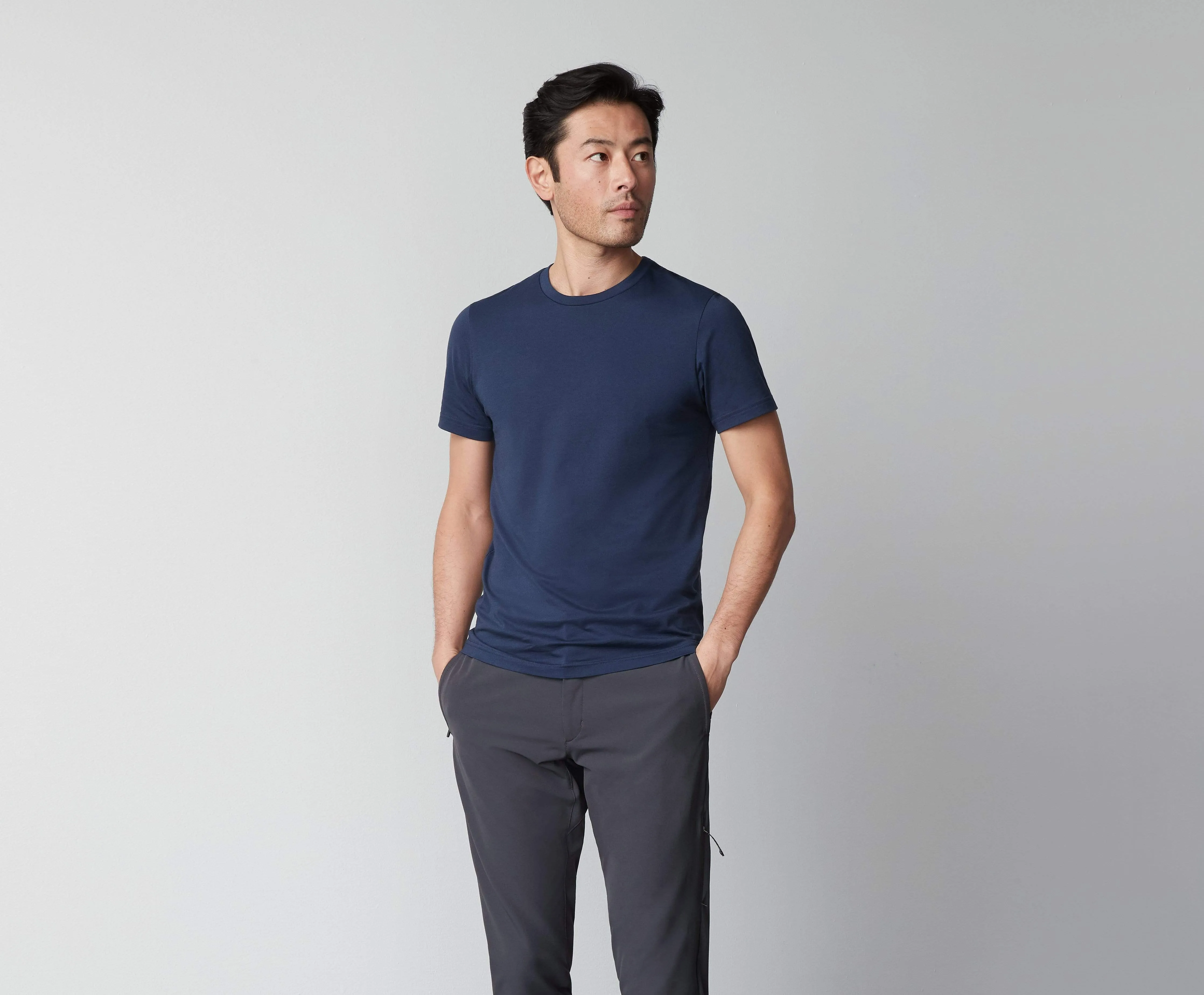 Pima Crew Neck T-Shirt Comet Blue sold by Mack Weldon product image thumbnail 4