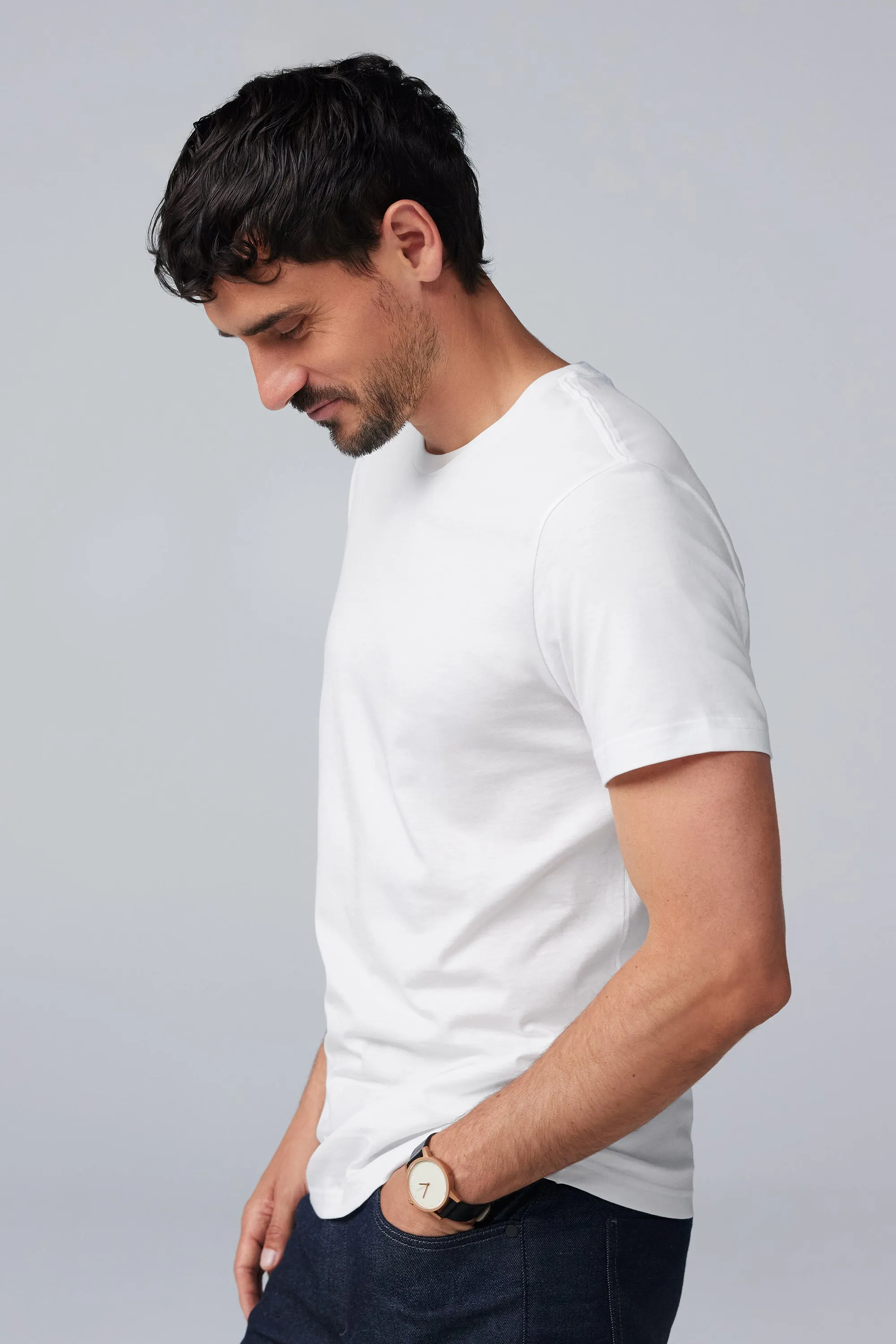 SILVER Crew Neck T-Shirt True Navy sold by Mack Weldon product image thumbnail 4