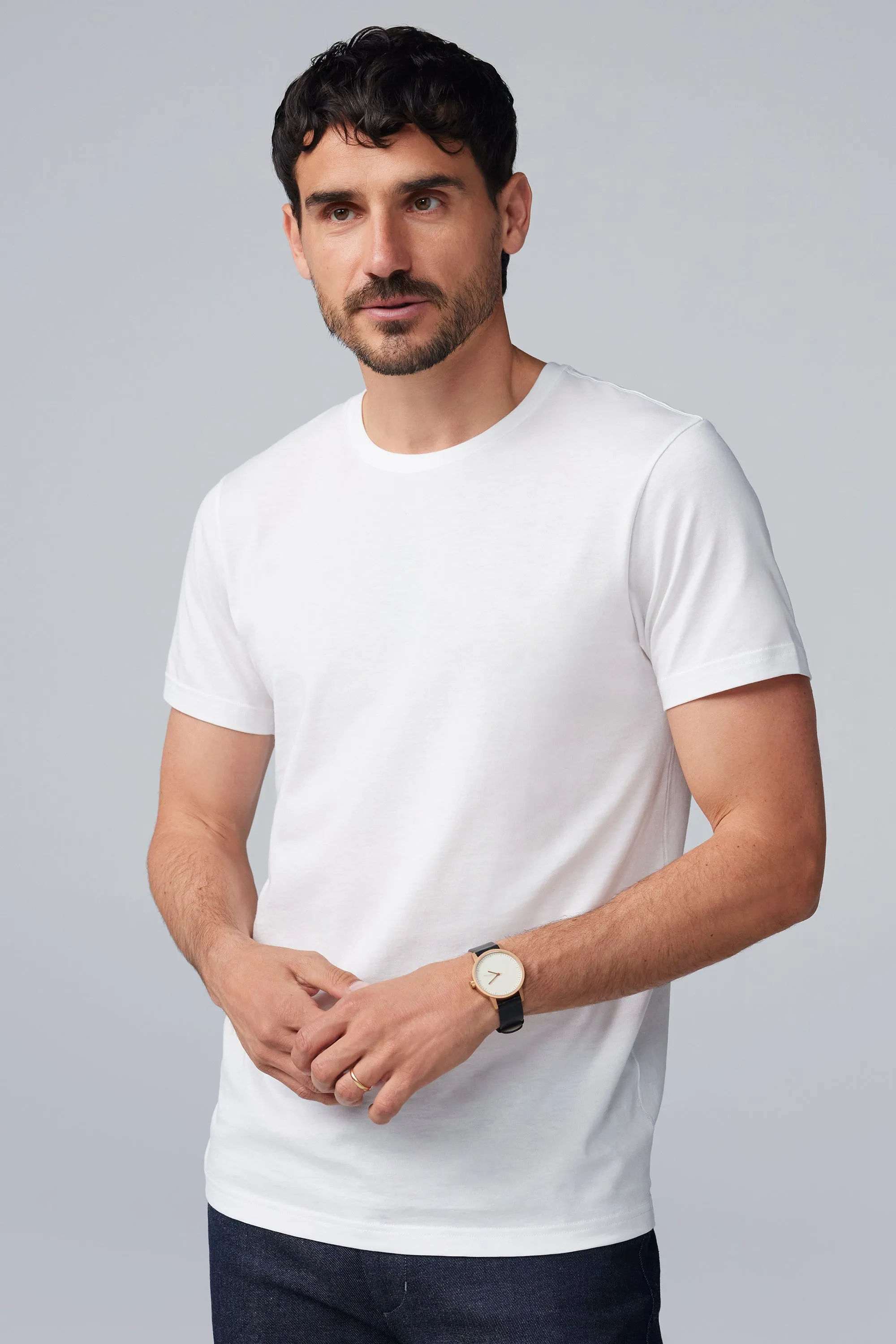 SILVER Crew Neck T-Shirt True Navy sold by Mack Weldon product image thumbnail 3