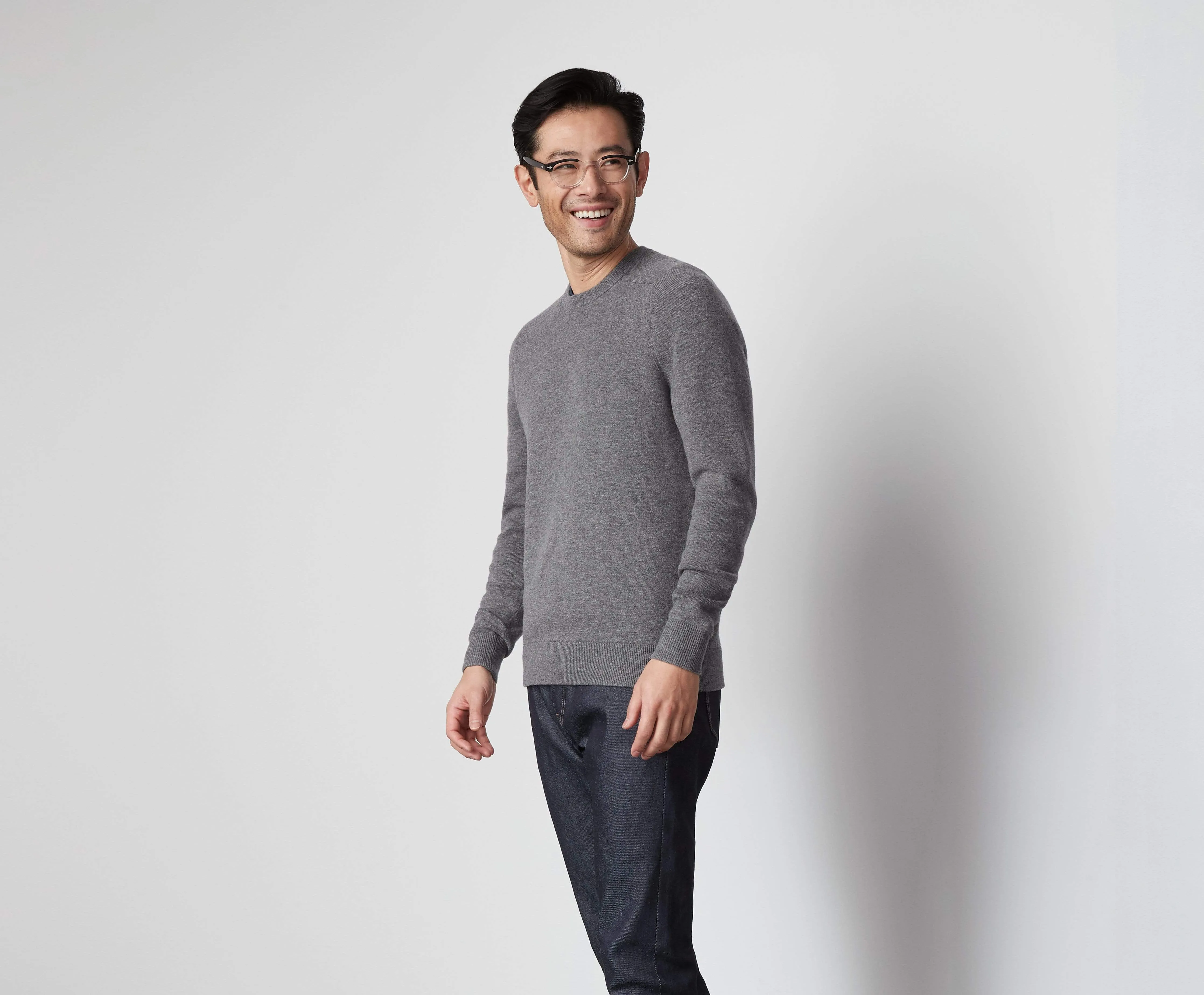 Tech Cashmere Crew Neck Sweater Graphite Heather sold by Mack Weldon product image thumbnail 5
