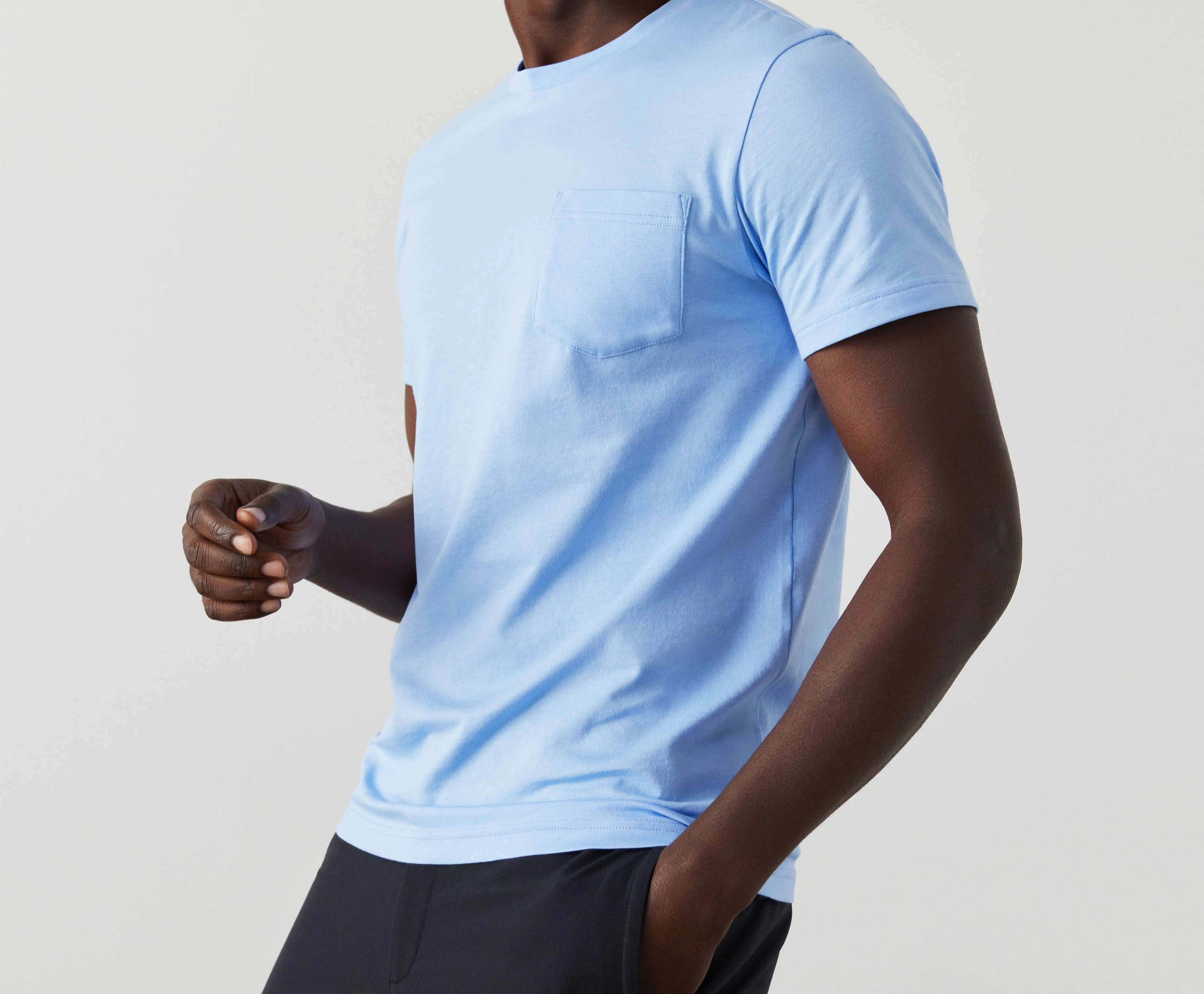 Pima Crew Neck Pocket T-Shirt True Black sold by Mack Weldon product image thumbnail 5