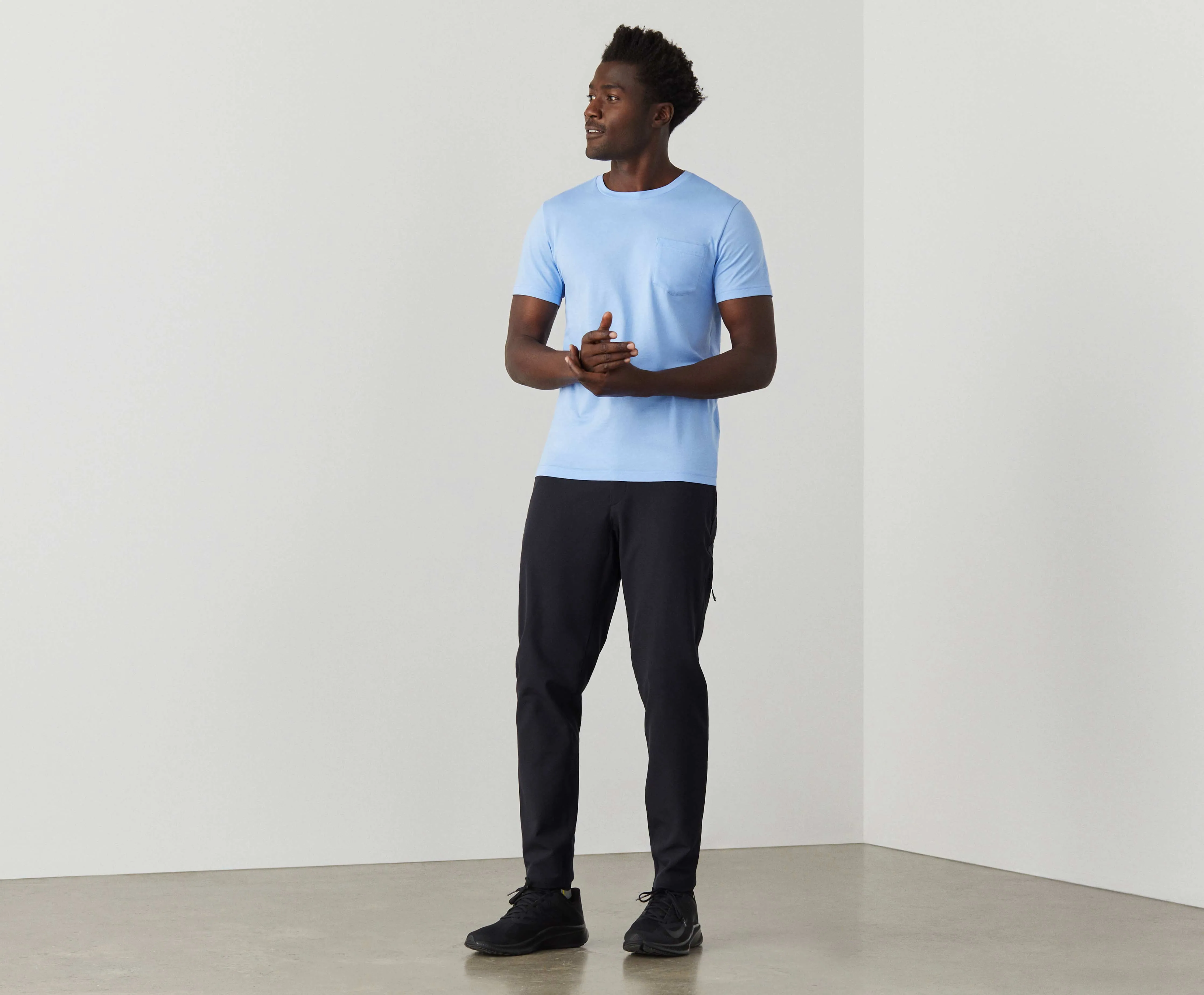 Pima Crew Neck Pocket T-Shirt True Black sold by Mack Weldon product image thumbnail 3