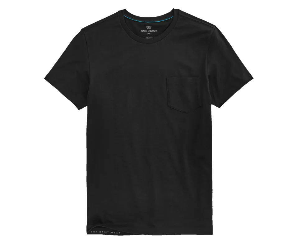 Pima Crew Neck Pocket T-Shirt True Black sold by Mack Weldon