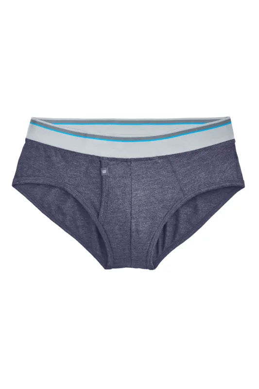 18-Hour Jersey Brief Navy Heather sold by Mack Weldon