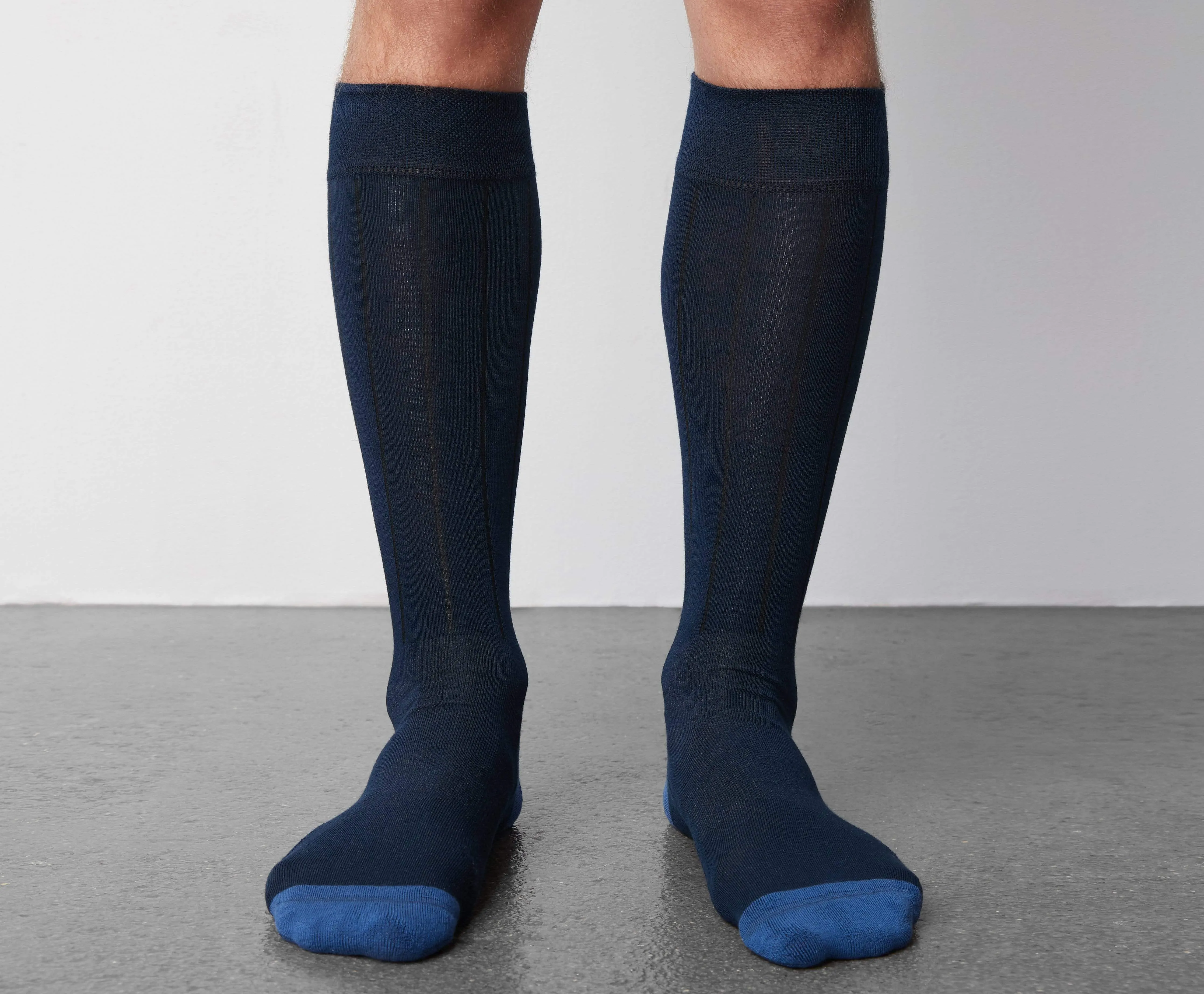 SILVER Extended Crew Dress Sock True Navy Dot sold by Mack Weldon product image thumbnail 2