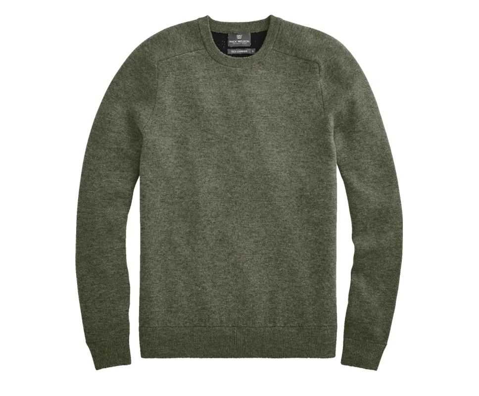 Tech Cashmere Crew Neck Sweater Forest Heather sold by Mack Weldon
