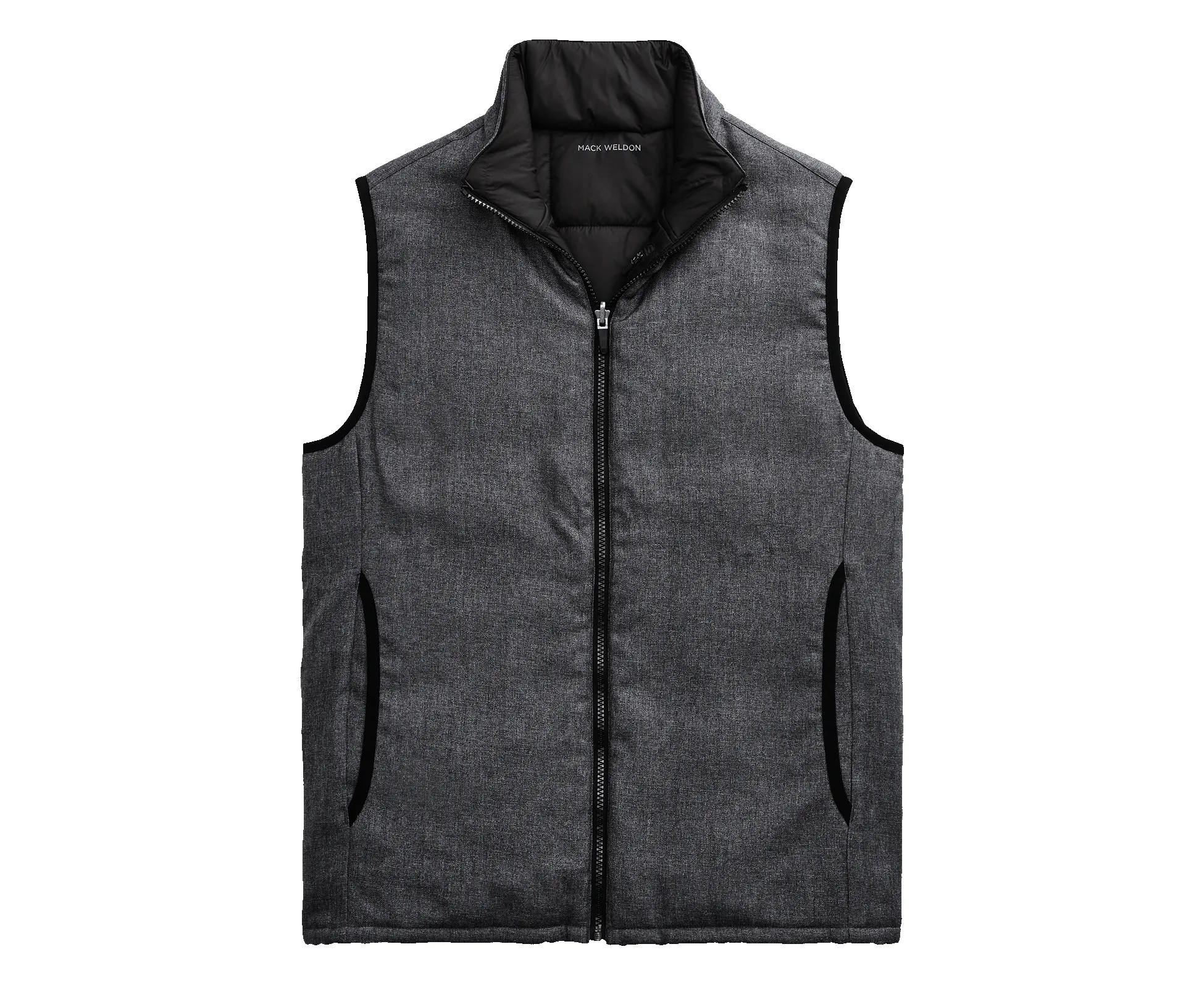 WARMKNIT 2-Way Puffer Vest Charcoal Heather / True Black sold by Mack Weldon