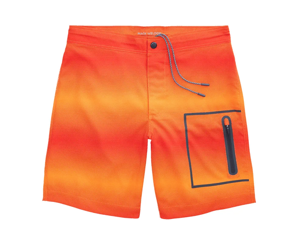 Swim Board Short Orange Spark Pulse Stripe sold by Mack Weldon