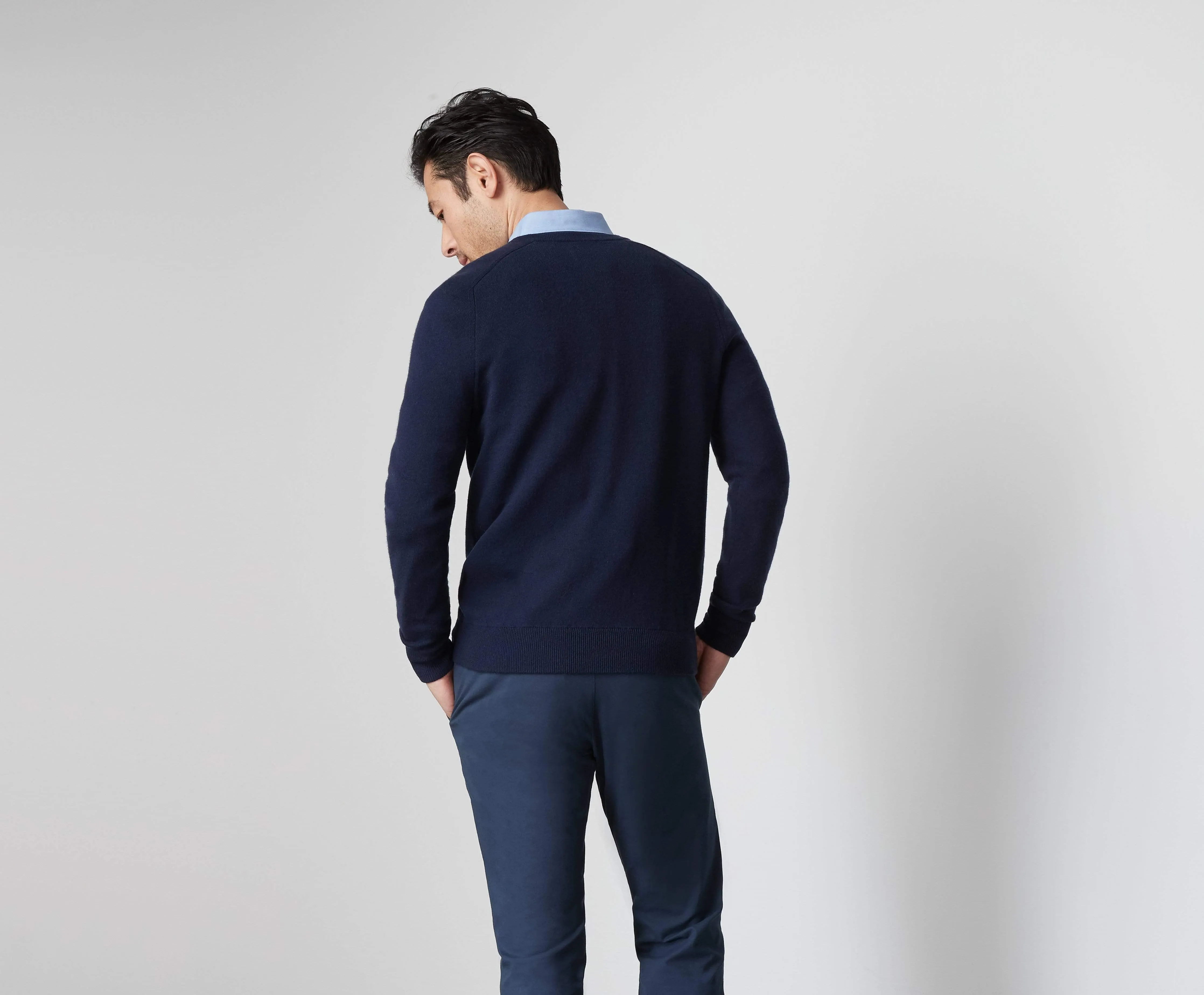 Tech Cashmere V-Neck Sweater Charcoal Heather sold by Mack Weldon product image thumbnail 4
