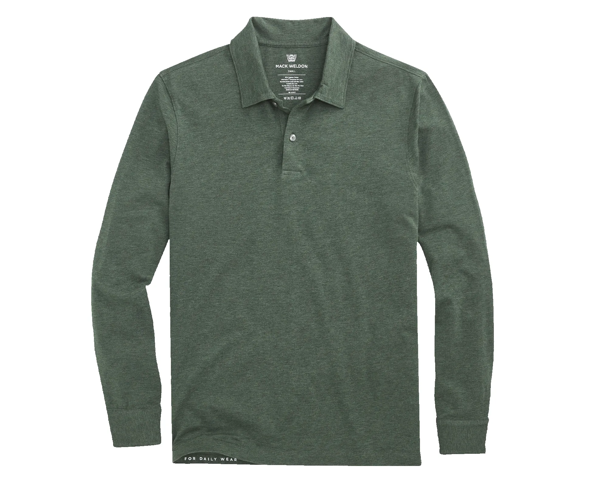 SILVER Long Sleeve Polo sold by Mack Weldon product image thumbnail 5