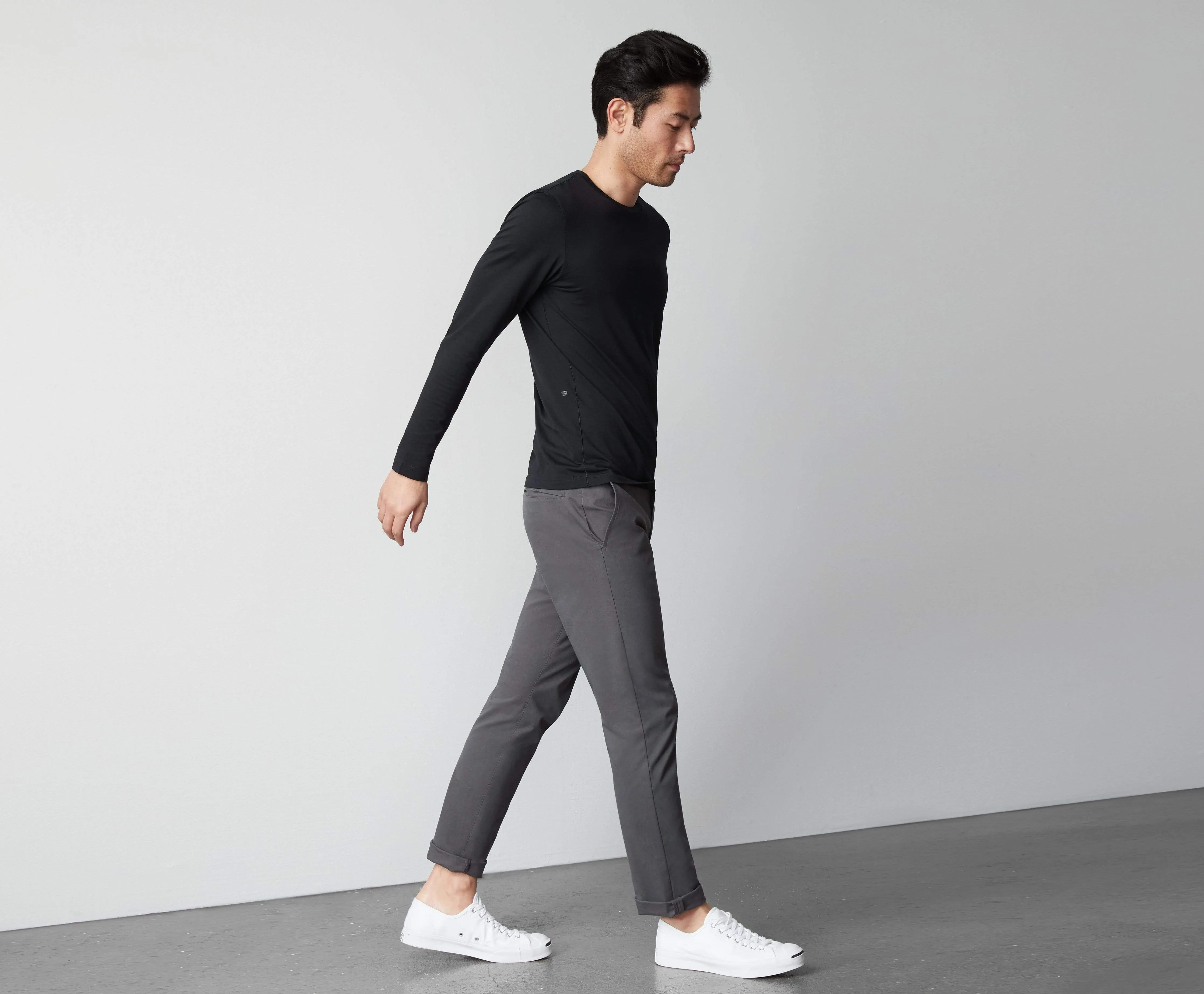 Pima Long Sleeve T-Shirt Truffle Heather sold by Mack Weldon product image thumbnail 3