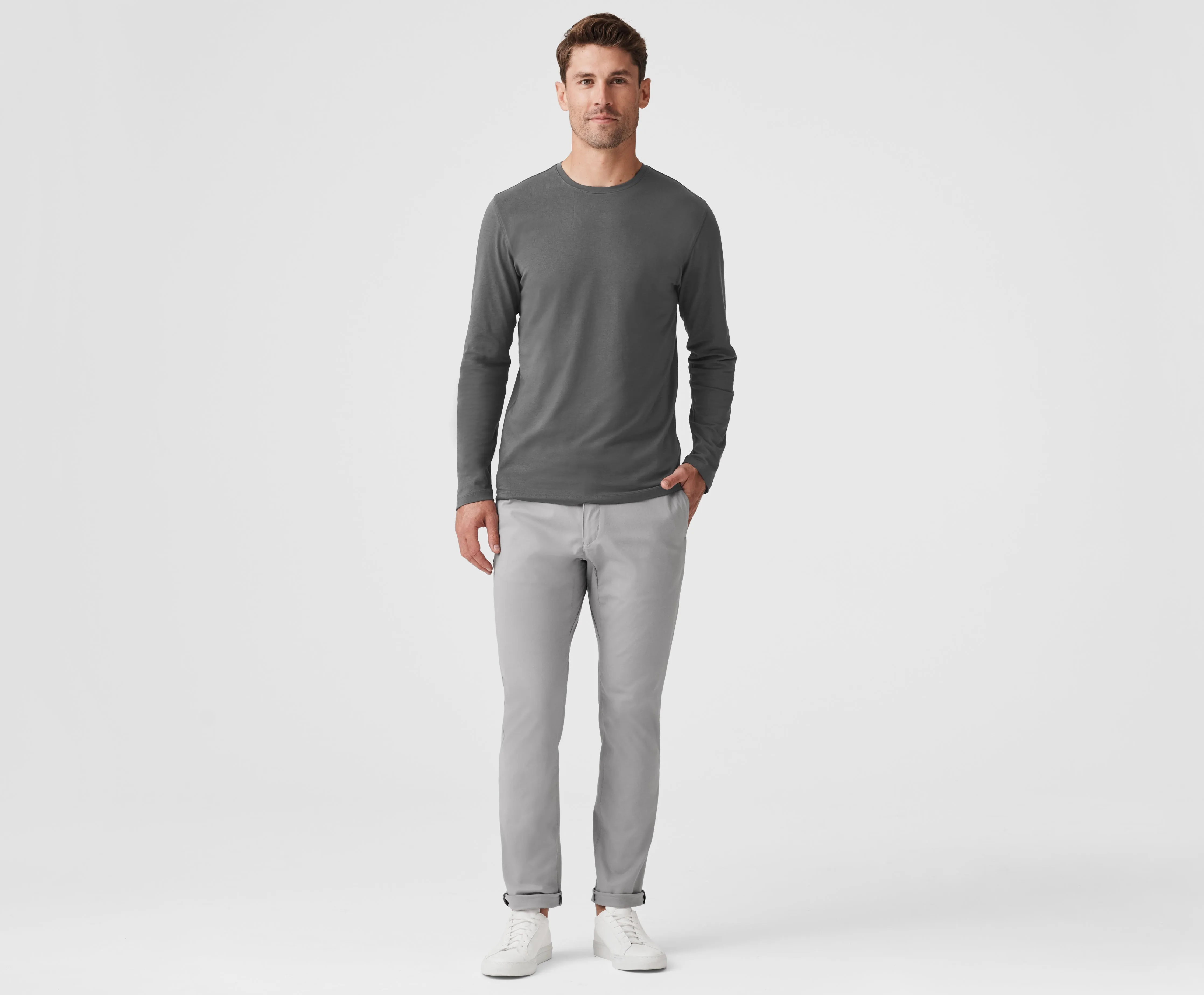 SILVER Long Sleeve T-Shirt Blue Heaven sold by Mack Weldon product image thumbnail 3