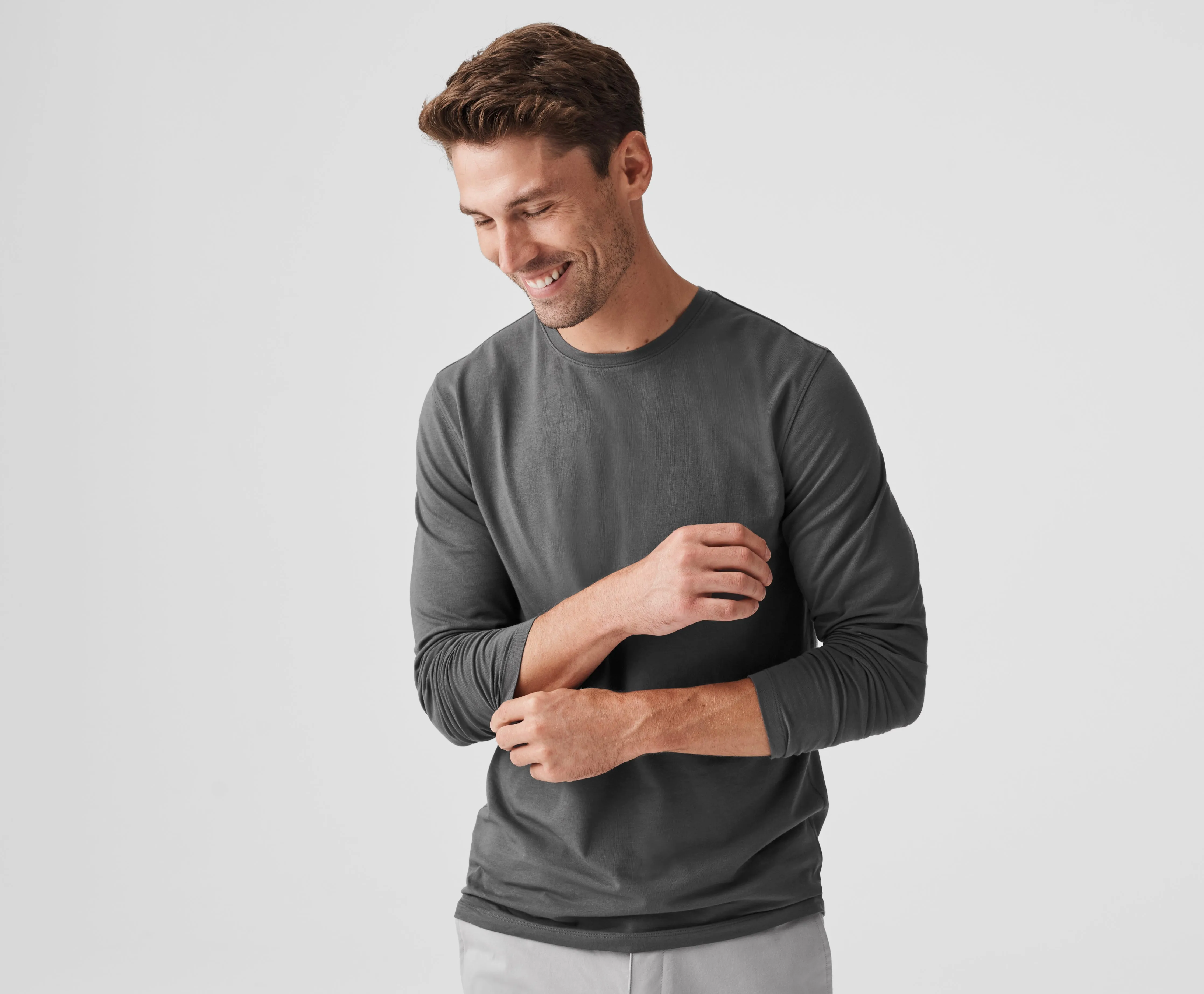 SILVER Long Sleeve T-Shirt True Black Camo sold by Mack Weldon product image thumbnail 4