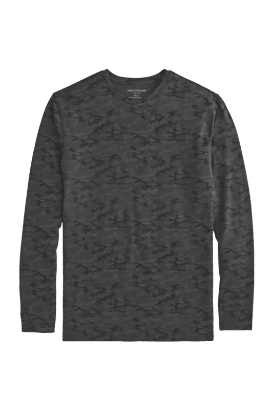 SILVER Long Sleeve T-Shirt True Black Camo sold by Mack Weldon