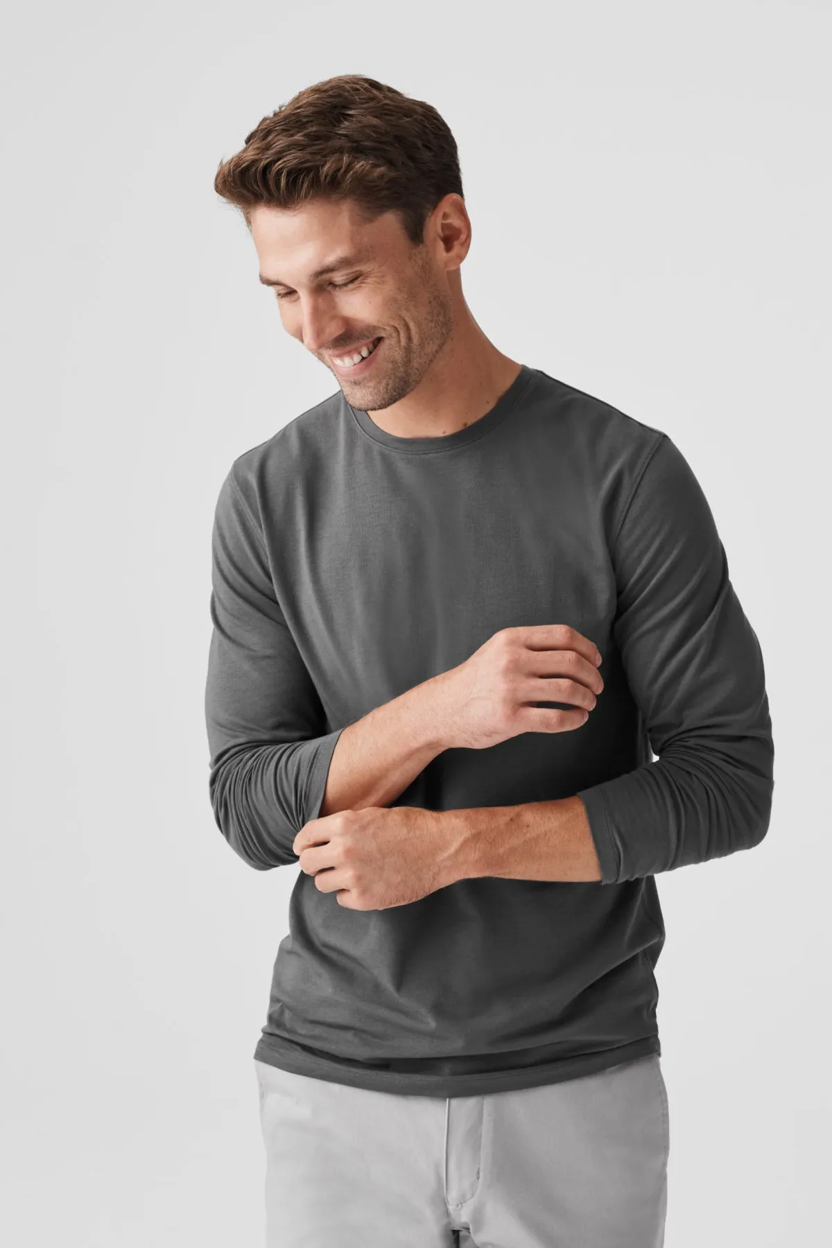 SILVER Long Sleeve T-Shirt True Black Camo sold by Mack Weldon product image thumbnail 5