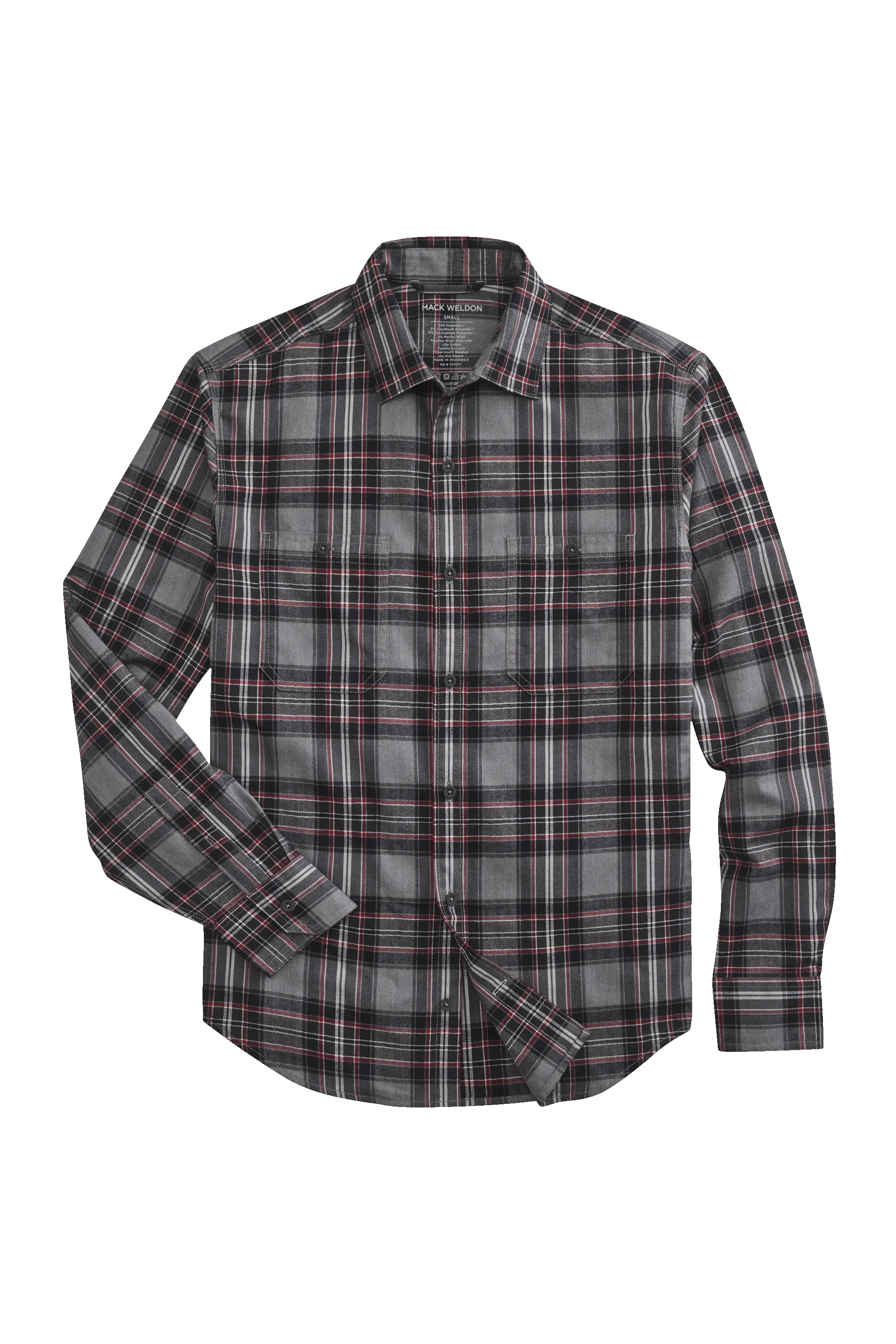 WARMKNIT Flannel Shirt Grey Heather Tartan Plaid sold by Mack Weldon