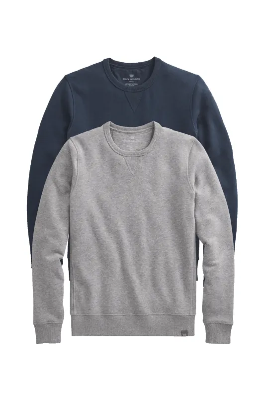 2-Pack ACE Crew Neck Sweatshirt Total Eclipse / Grey Heather sold by Mack Weldon