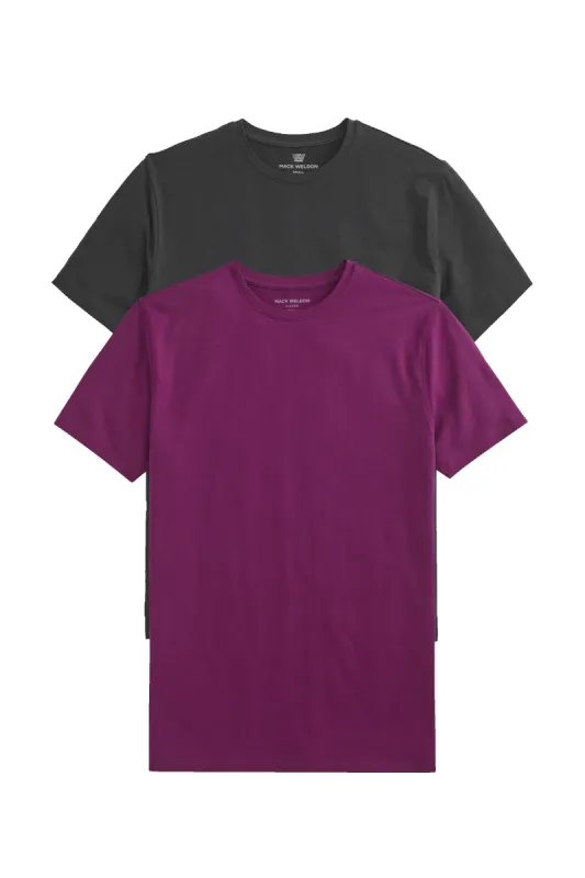 2-Pack SILVER Crew Neck T-Shirt Purple Potion / True Black sold by Mack Weldon