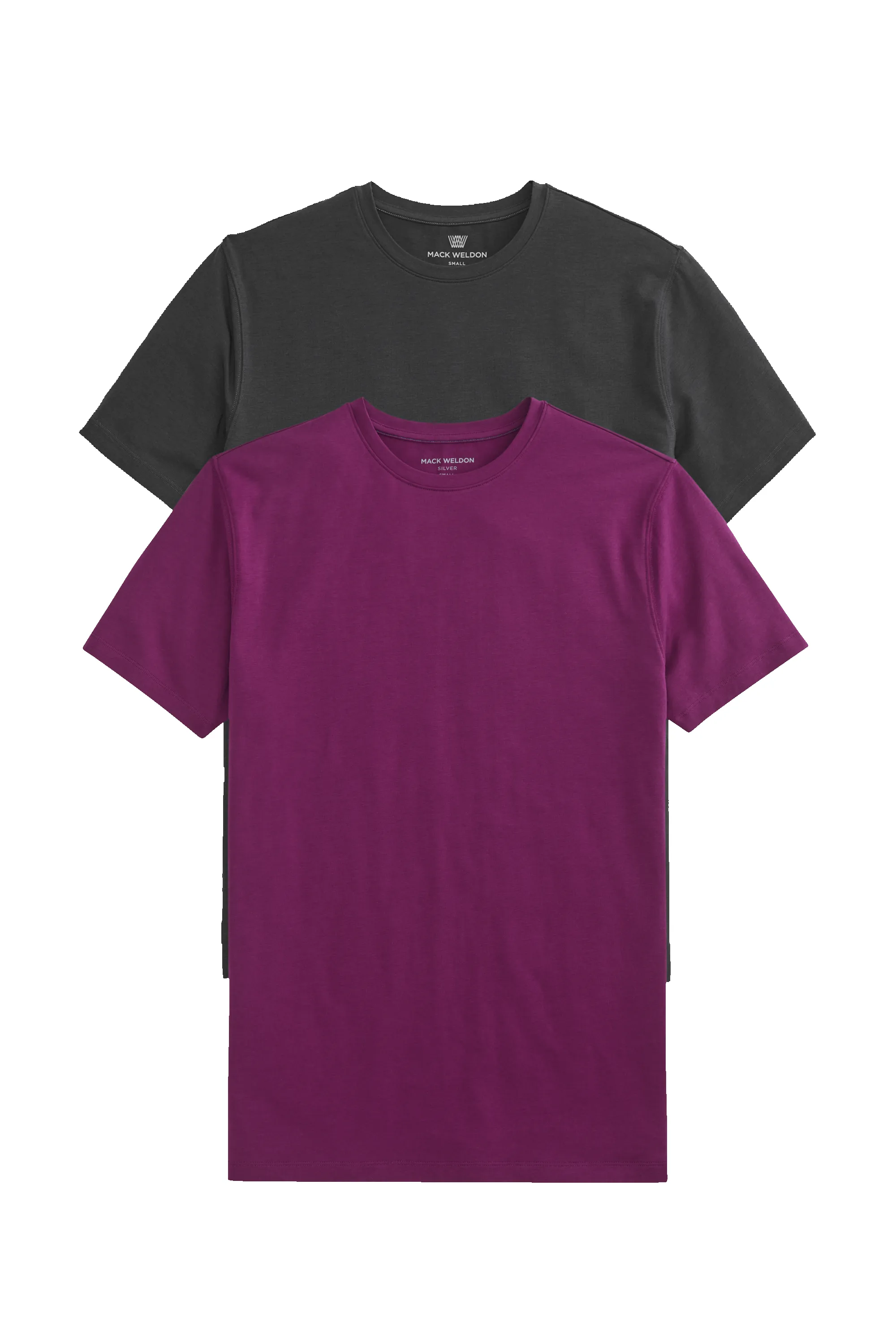 2-Pack SILVER Crew Neck T-Shirt Purple Potion / True Black sold by Mack Weldon
