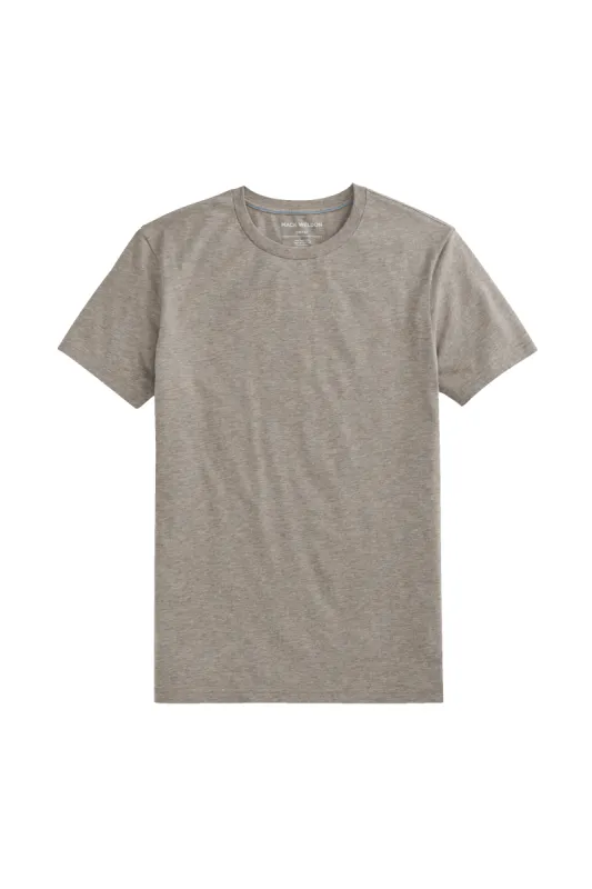 Pima Crew Neck T-Shirt Truffle Heather sold by Mack Weldon