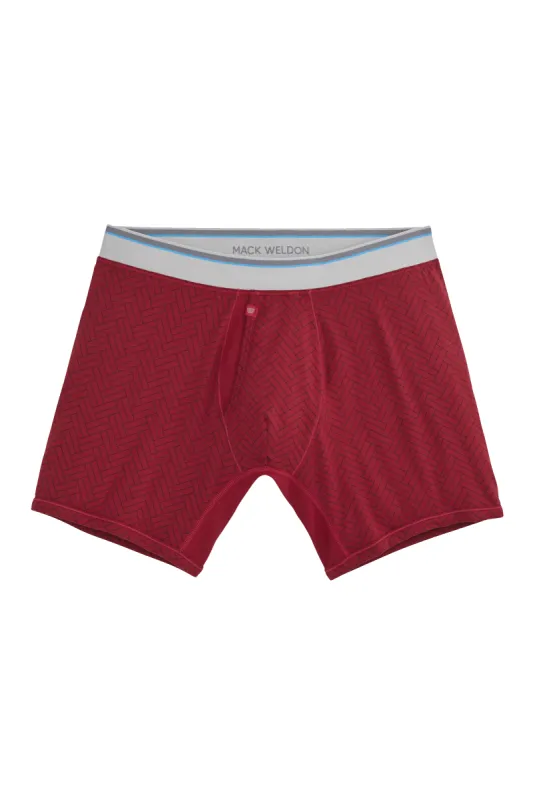 18-Hour Jersey Boxer Brief Crimson Parquet sold by Mack Weldon