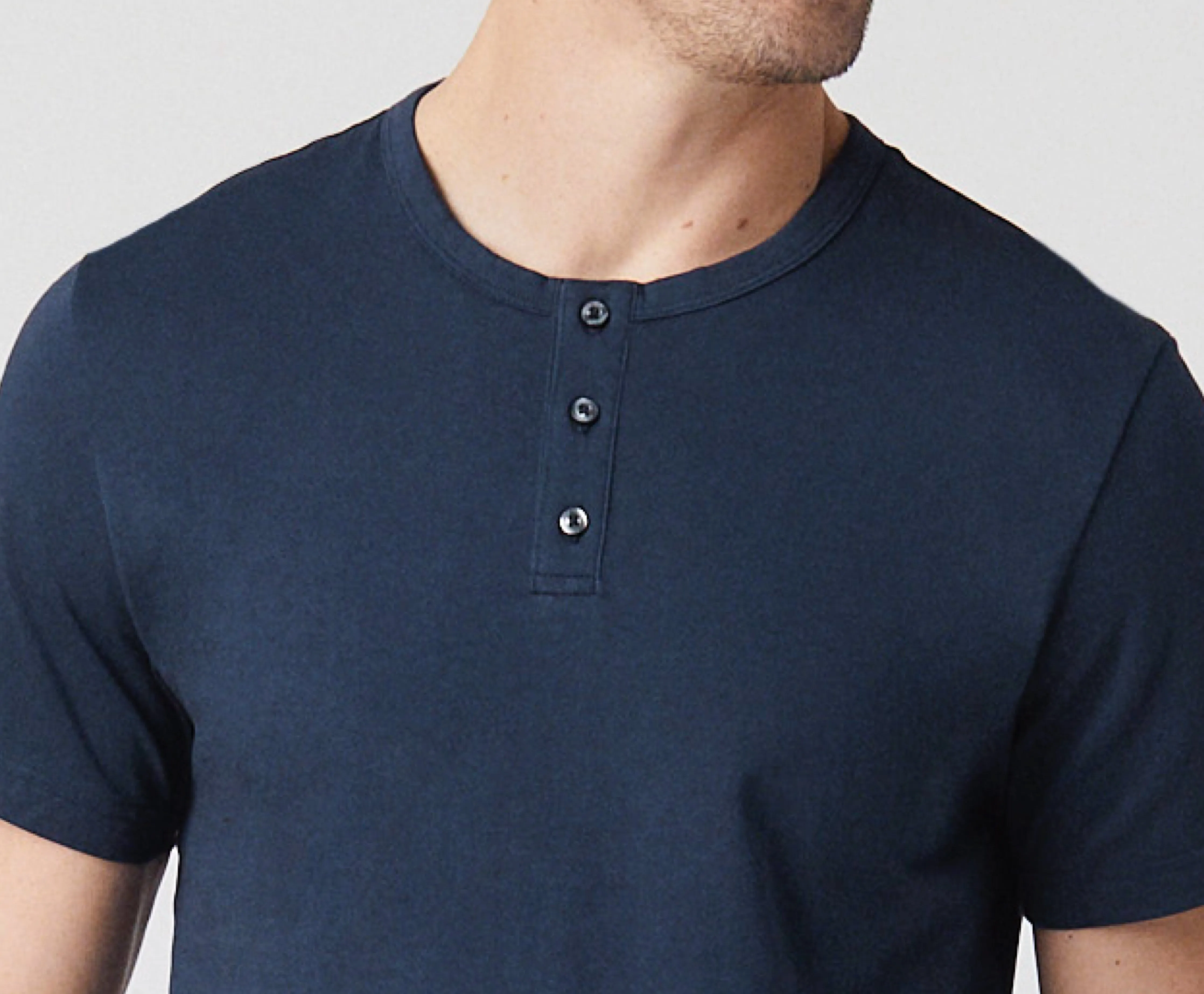 Pima Short Sleeve Henley Seaplane Heather sold by Mack Weldon product image thumbnail 5