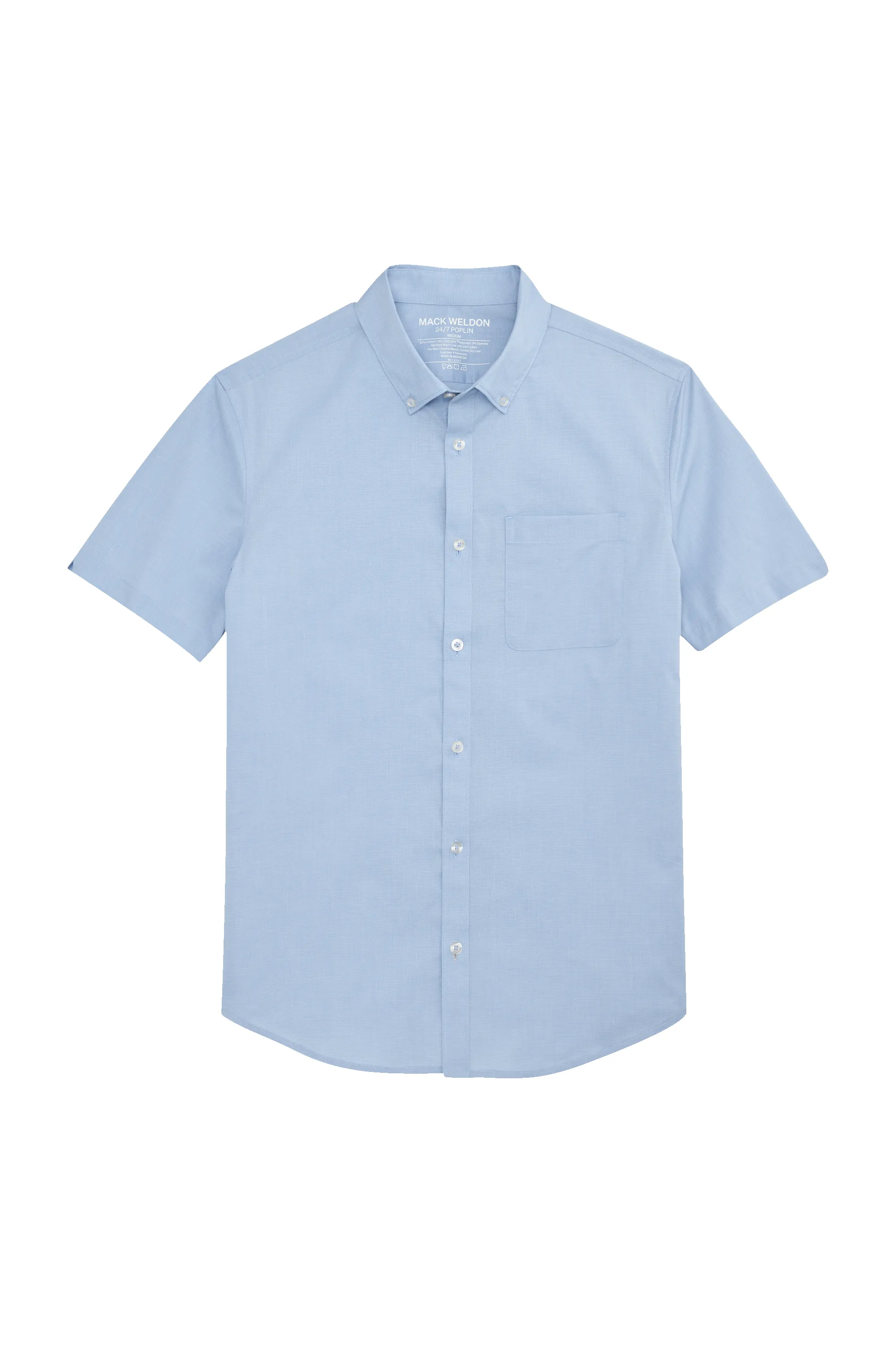 24/7 Poplin Short Sleeve Shirt Chambray Crosshatch sold by Mack Weldon