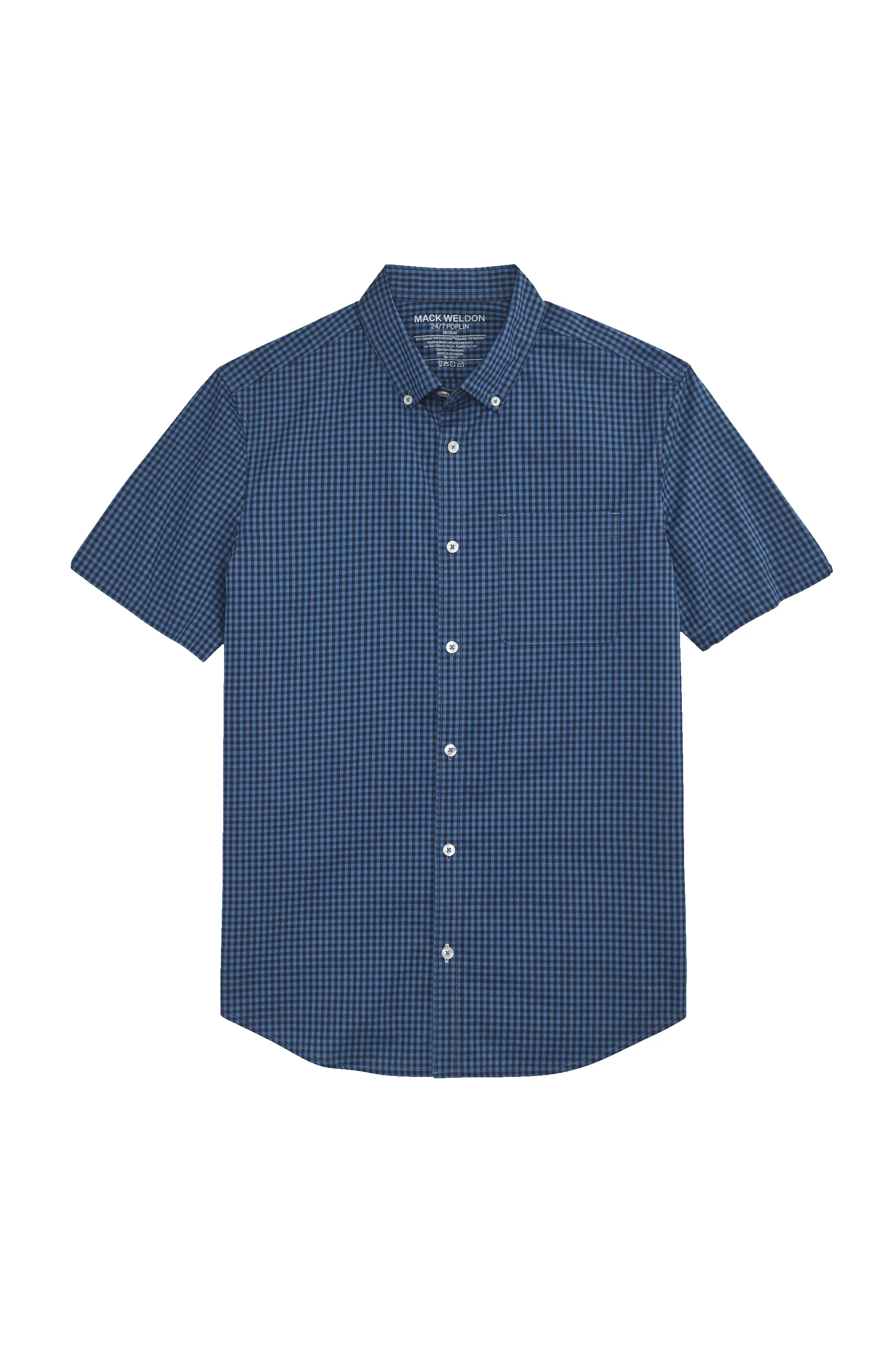 24/7 Poplin Short Sleeve Shirt Crosswind Gingham sold by Mack Weldon