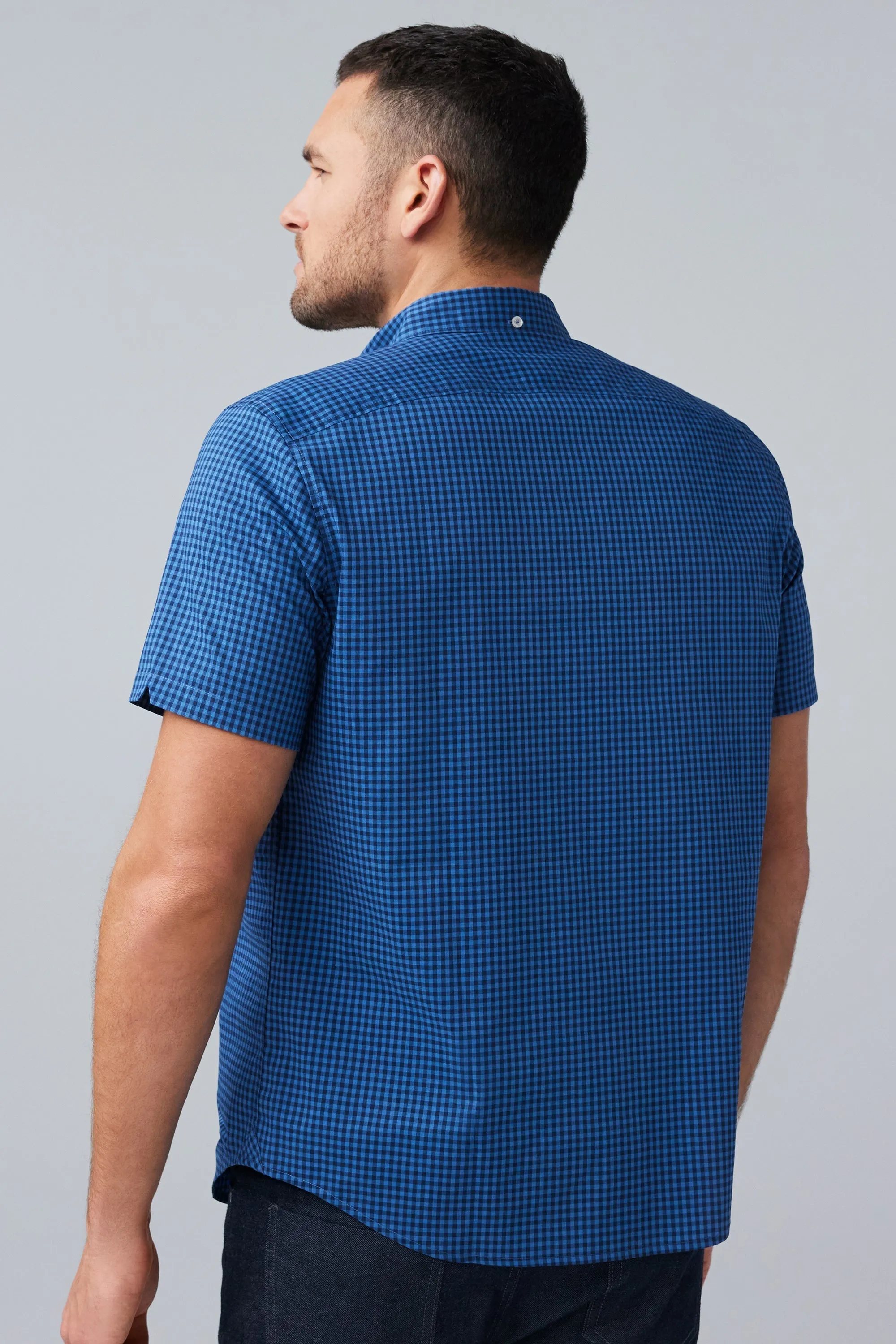 24/7 Poplin Short Sleeve Shirt Crosswind Gingham sold by Mack Weldon product image thumbnail 5