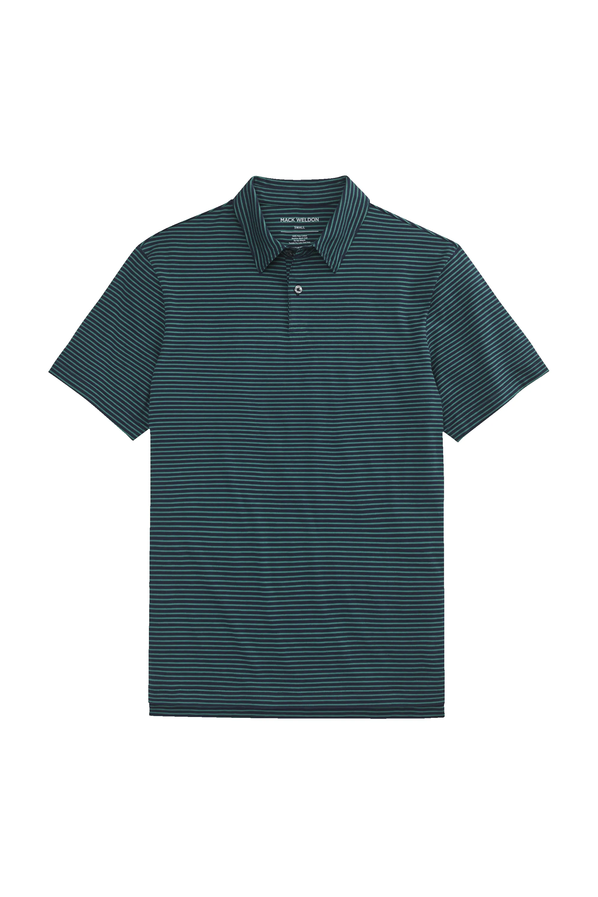 Pima T-Shirt Polo True Navy Pinpoint Stripe sold by Mack Weldon