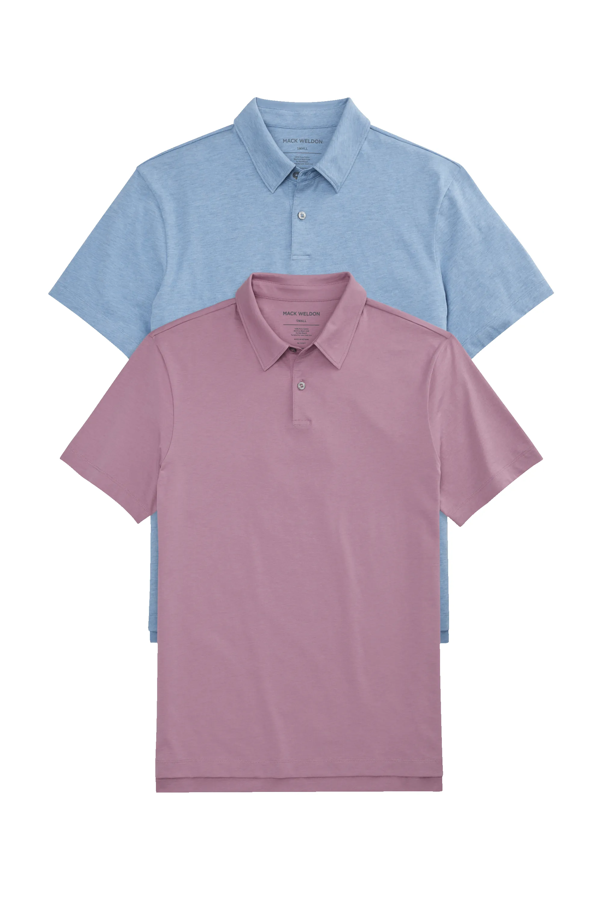 2-Pack Pima T-Shirt Polo Purple Shade / Seaplane Heather sold by Mack Weldon