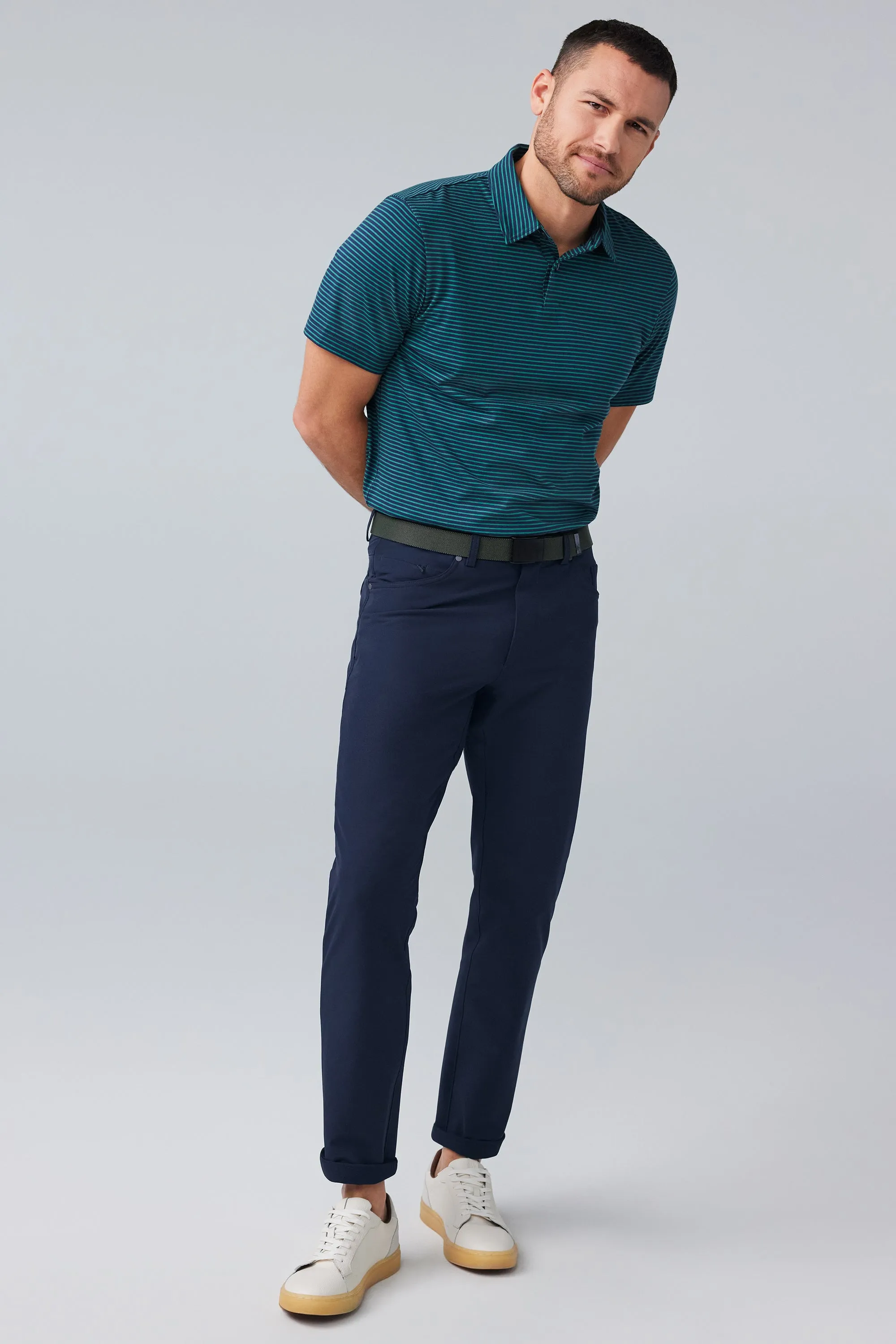 2-Pack Pima T-Shirt Polo Total Eclipse Blue / Bright White sold by Mack Weldon product image thumbnail 5