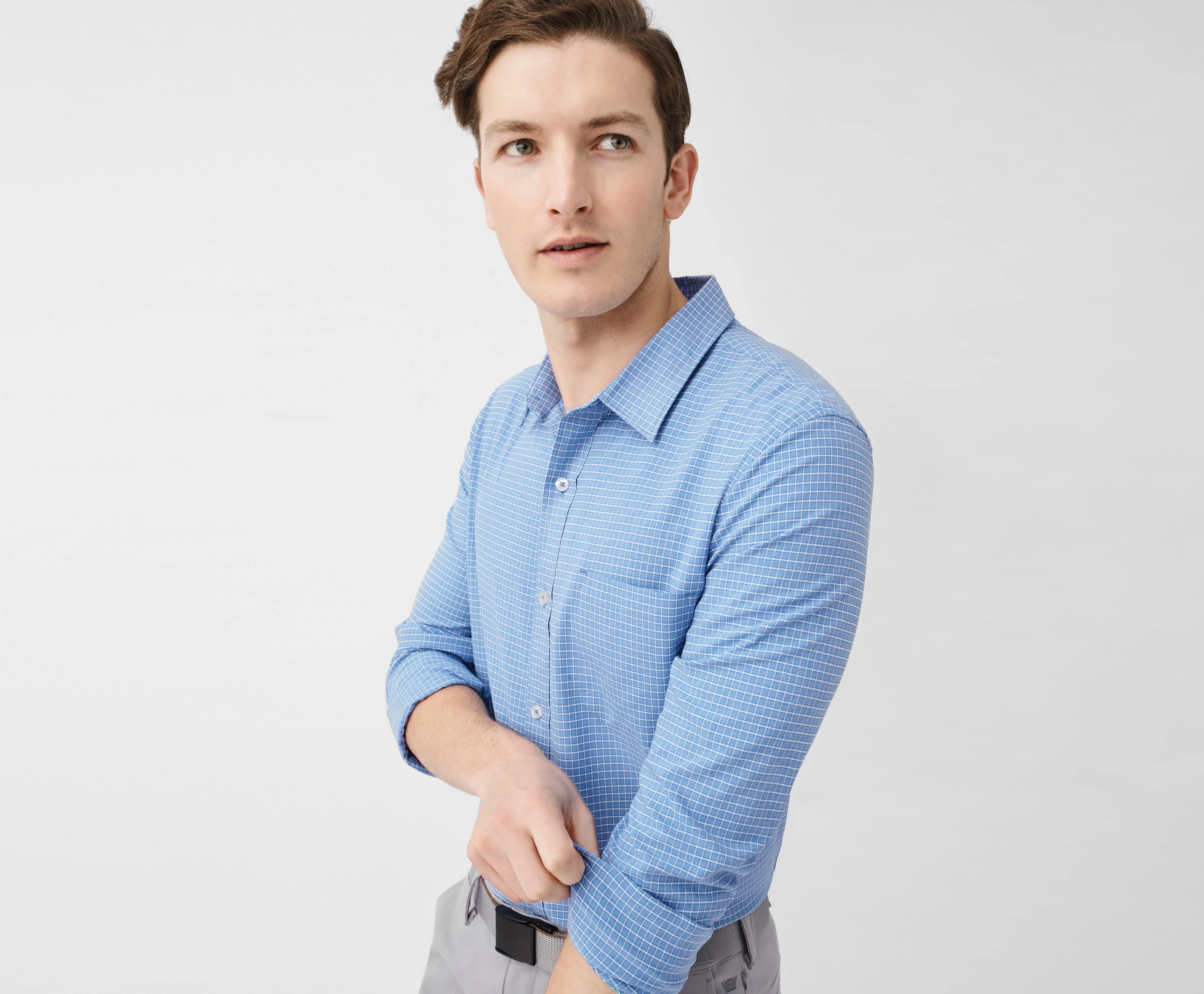 AIRFLEX Shirt Blue Heron Heather sold by Mack Weldon product image thumbnail 3