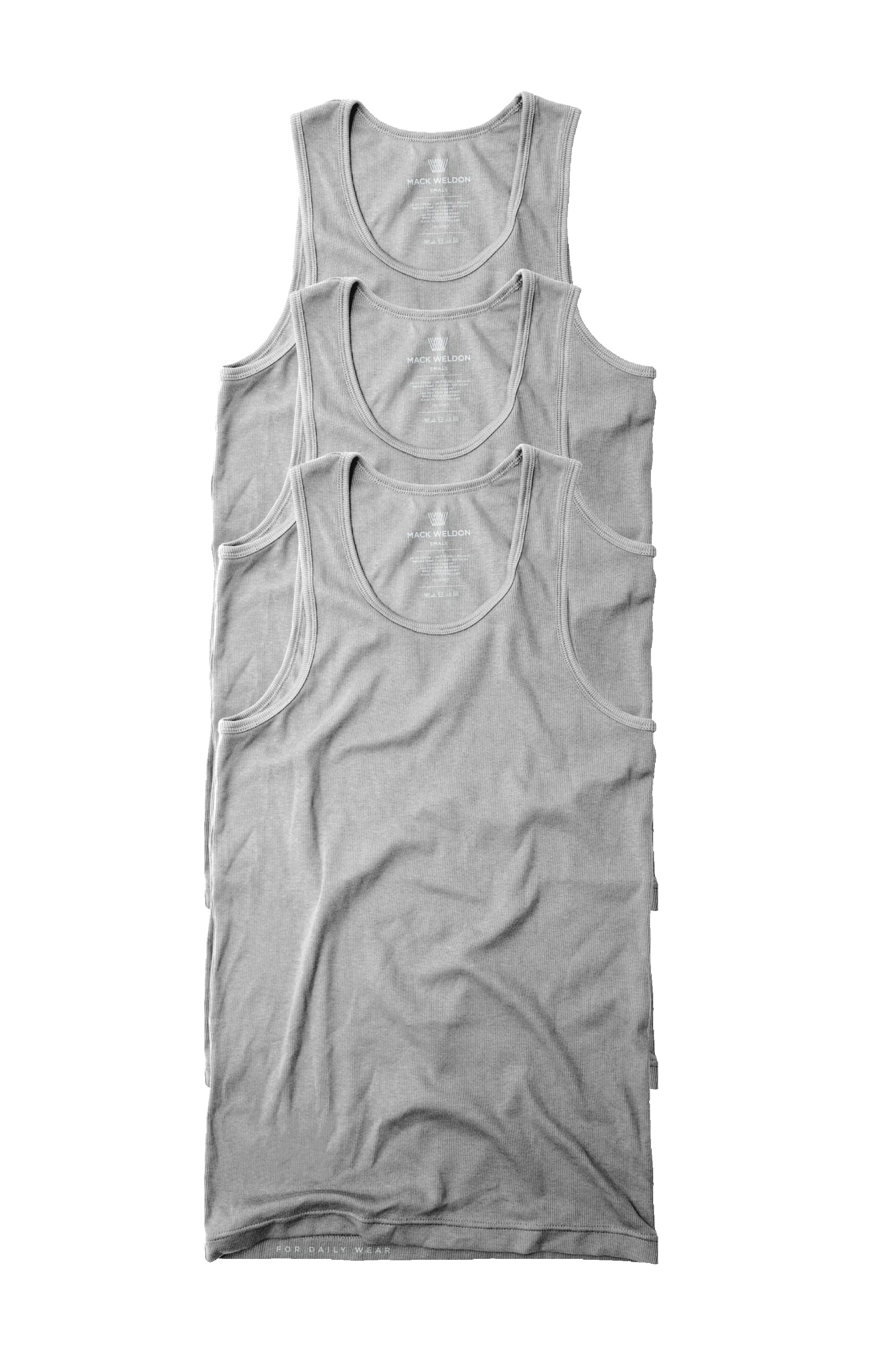 3-Pack 18-Hour Rib Tank Grey Heather sold by Mack Weldon