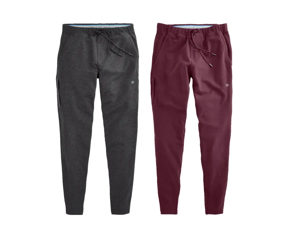 2-Pack ACE Sweatpants Charcoal Heather / Winestain sold by Mack Weldon