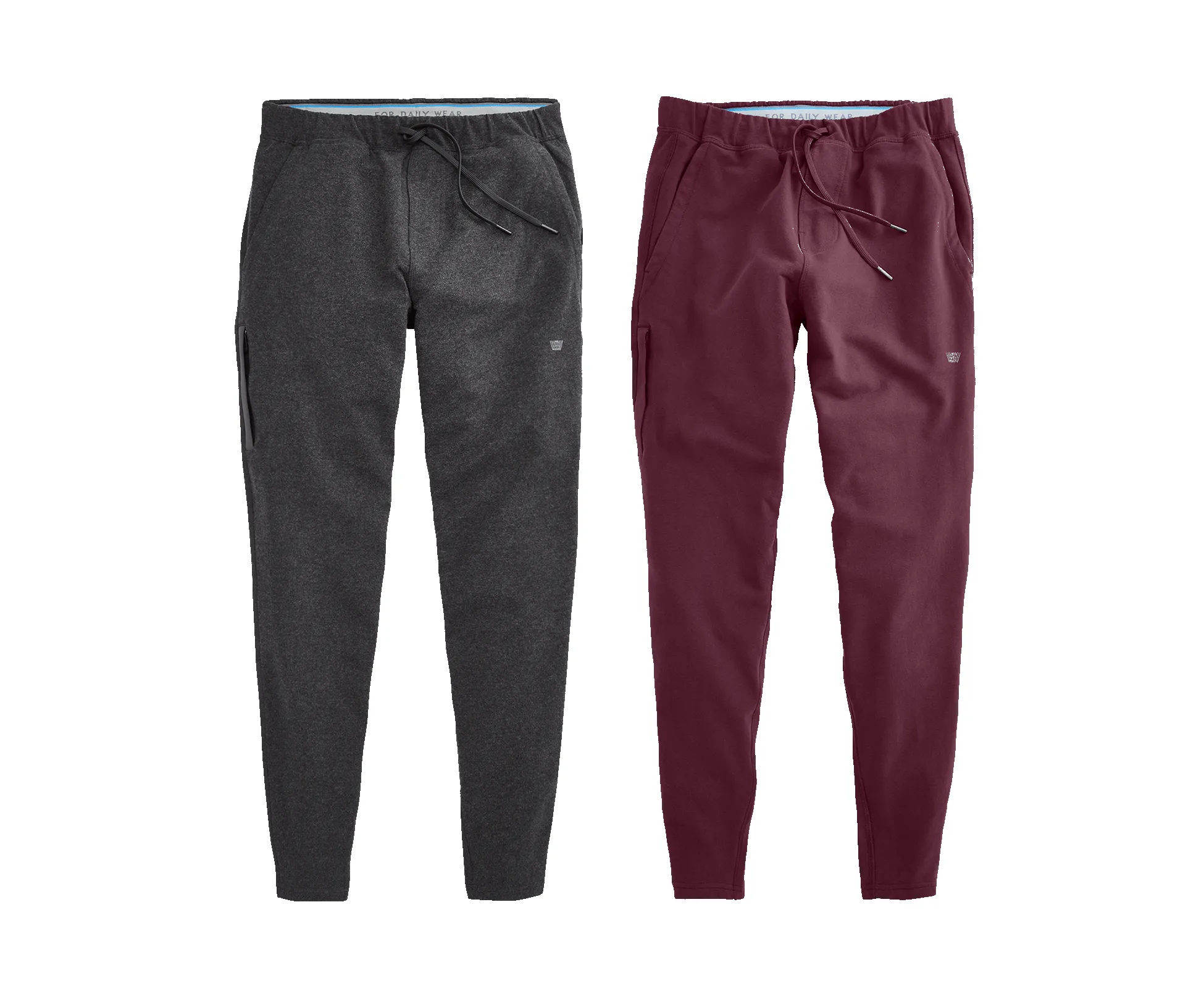 2-Pack ACE Sweatpants Charcoal Heather / Winestain sold by Mack Weldon