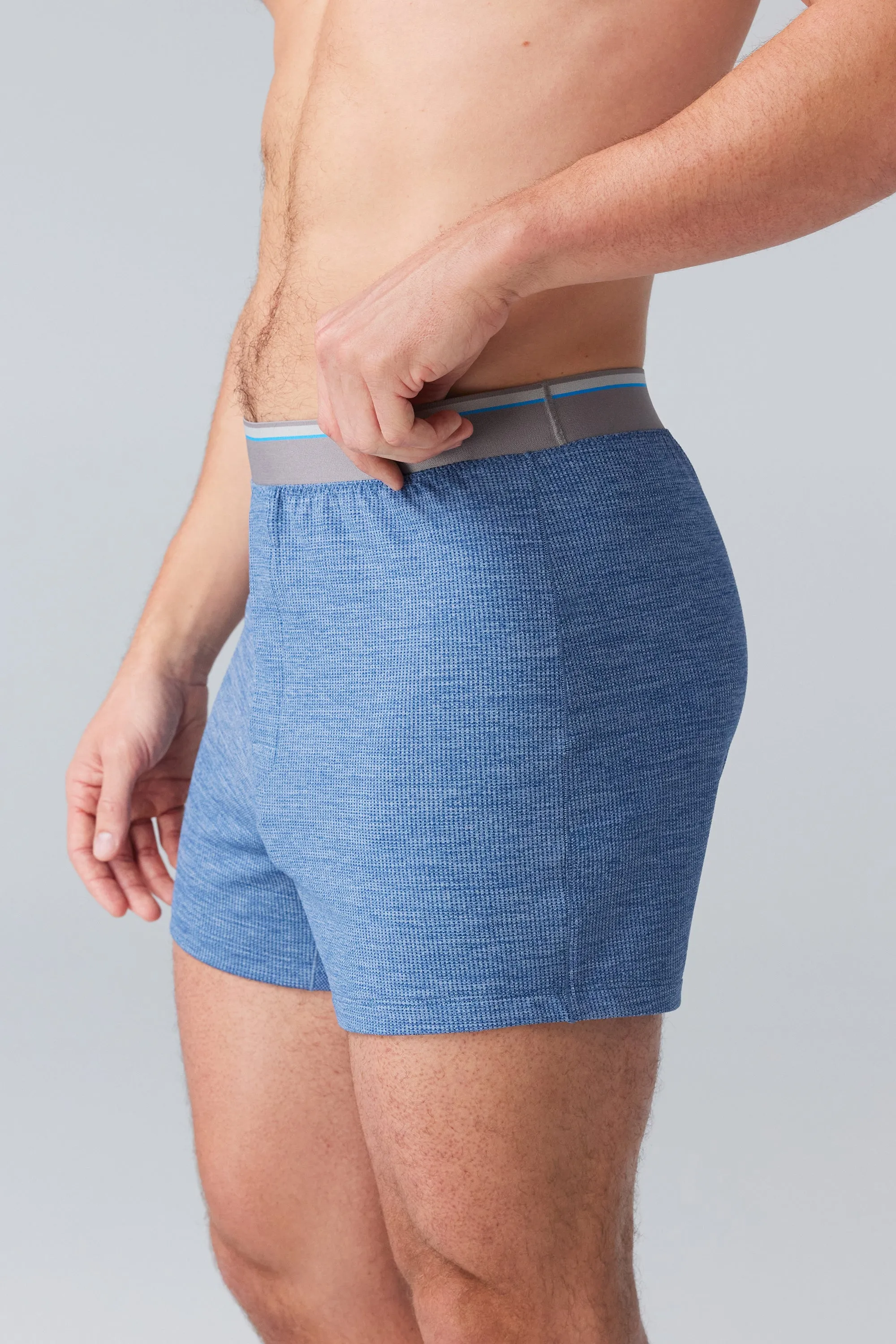 AIRKNITˣ Knit Boxer Indigo Heather sold by Mack Weldon product image thumbnail 4