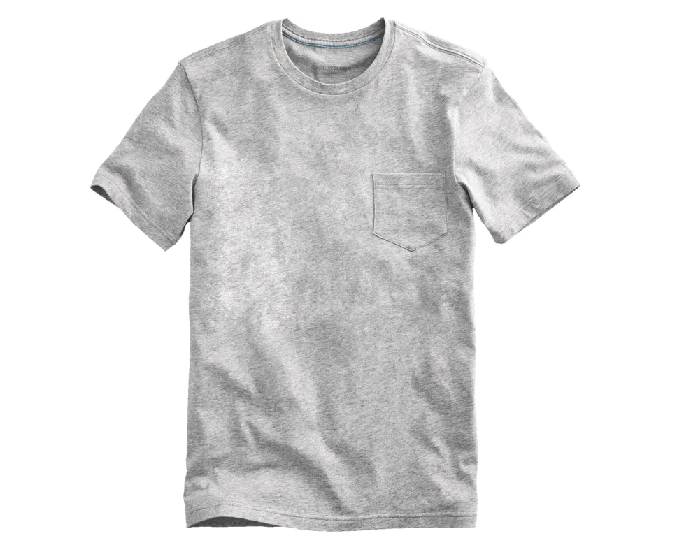 Pima Crew Neck Pocket T-Shirt Grey Heather sold by Mack Weldon
