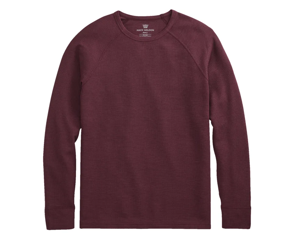 WARMKNIT Waffle Long Sleeve Crew Winestain sold by Mack Weldon