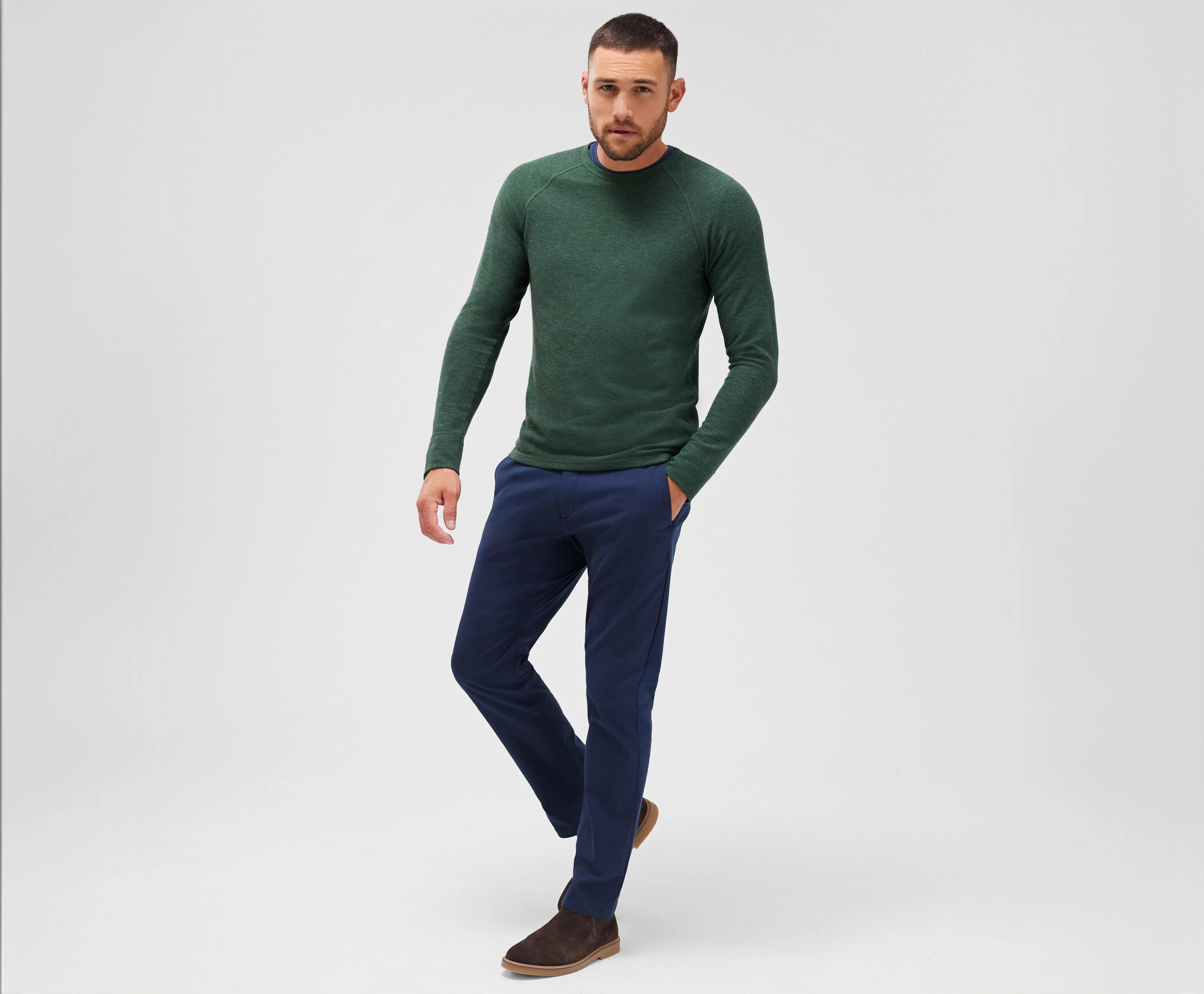 WARMKNIT Waffle Long Sleeve Crew Walnut Heather sold by Mack Weldon product image thumbnail 3